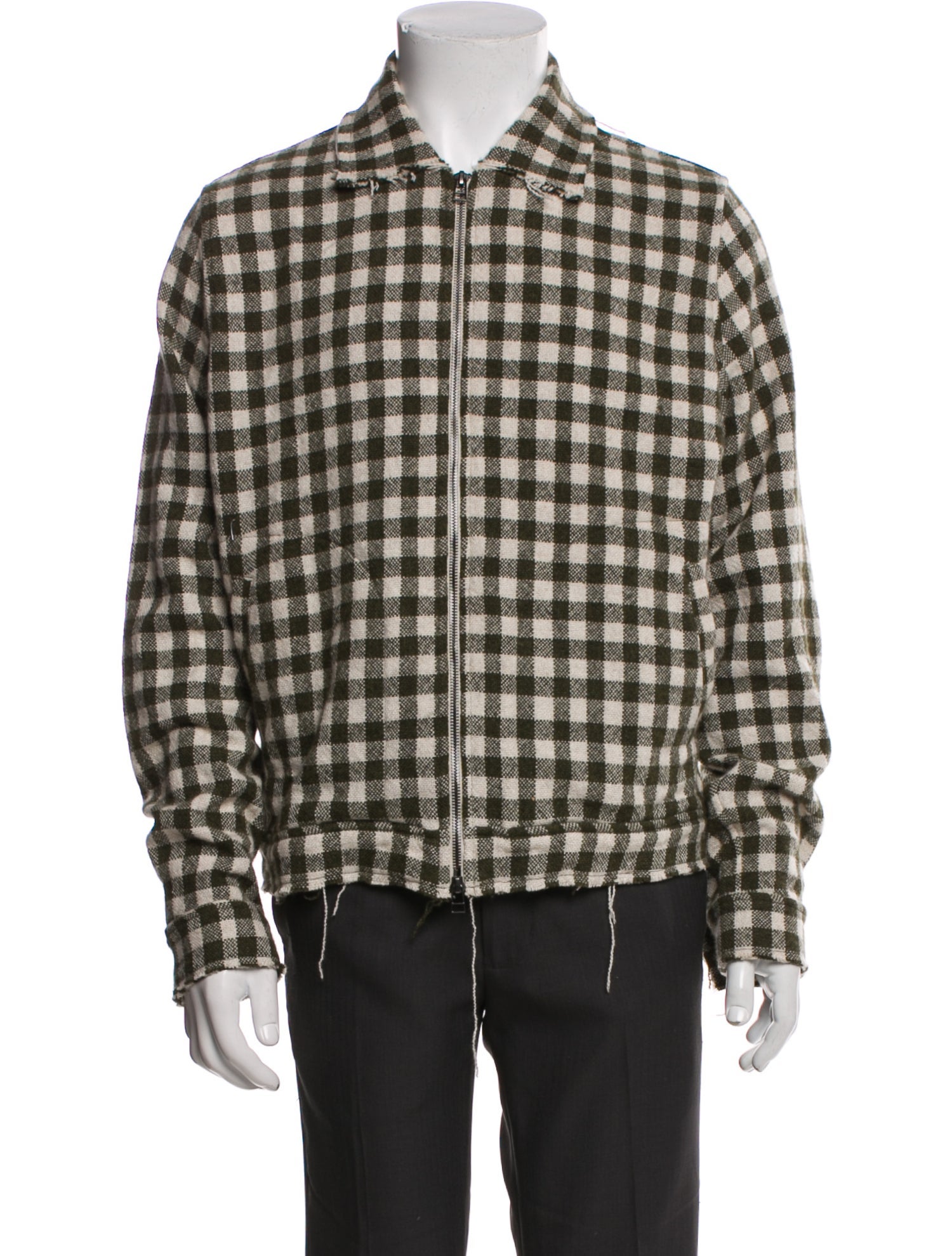 The Elder Statesman Cashmere Plaid Print Trucker Jacket