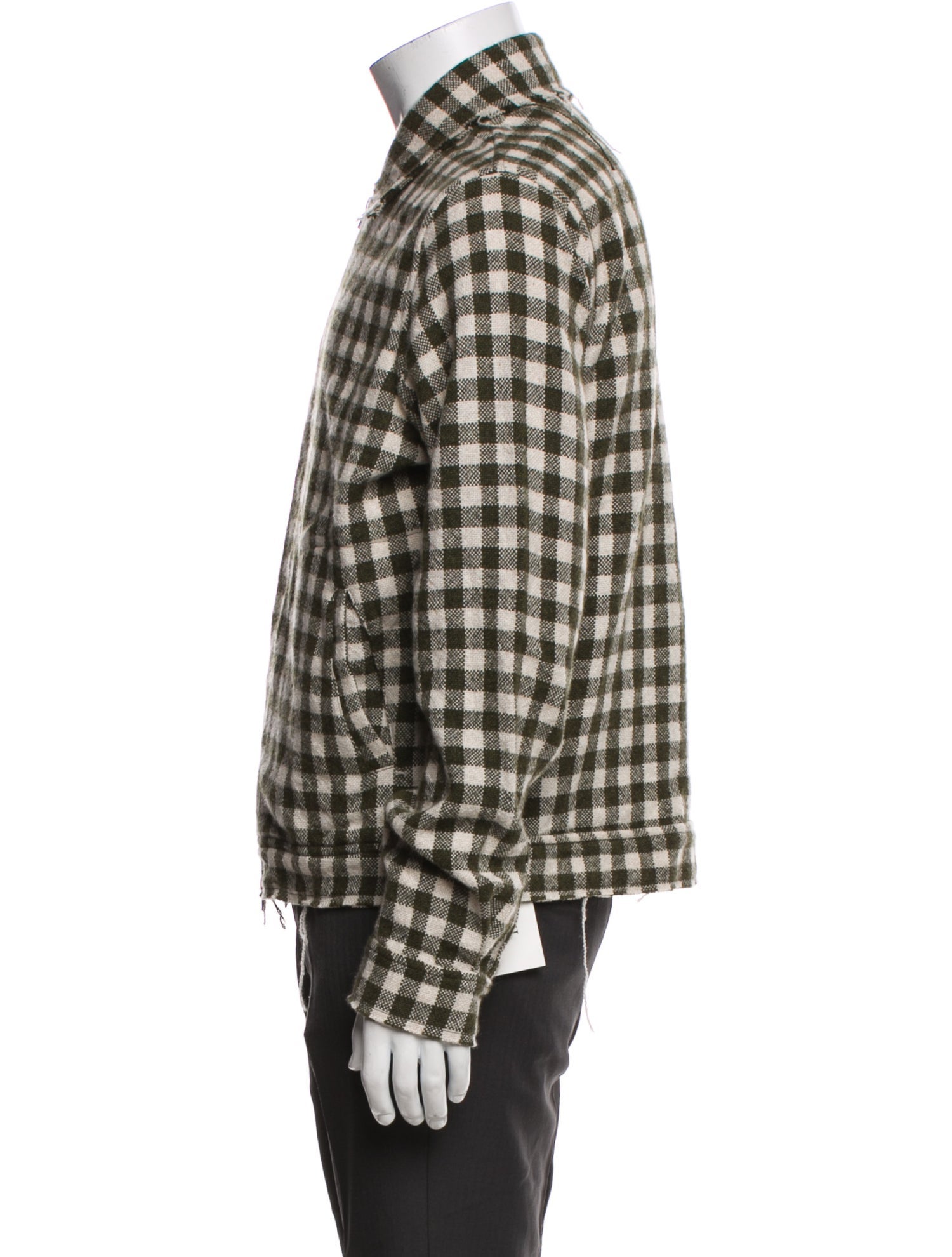 The Elder Statesman Cashmere Plaid Print Trucker Jacket