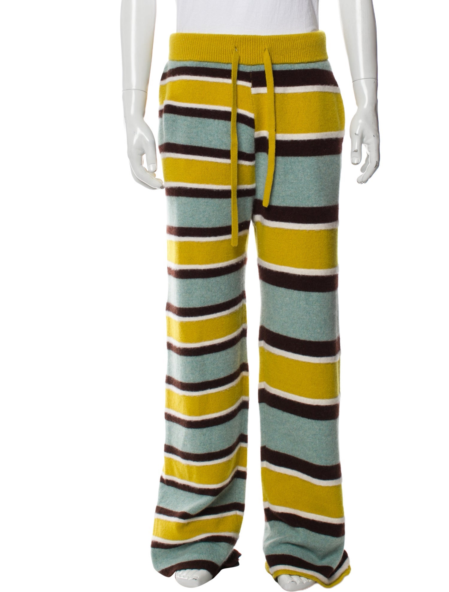The Elder Statesman Cashmere Striped Lounge Bottoms