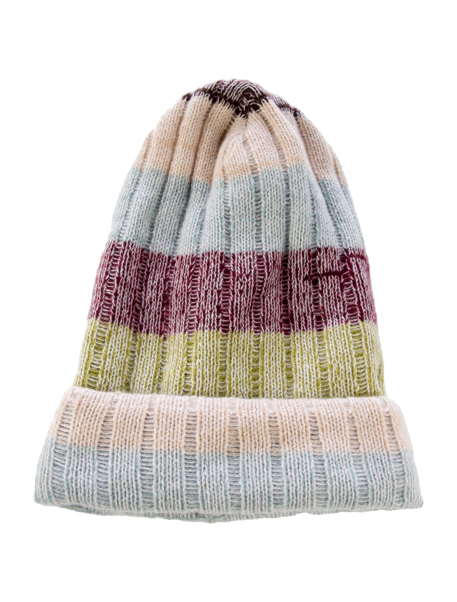The Elder Statesman Cashmere Beanie With Stripes Design