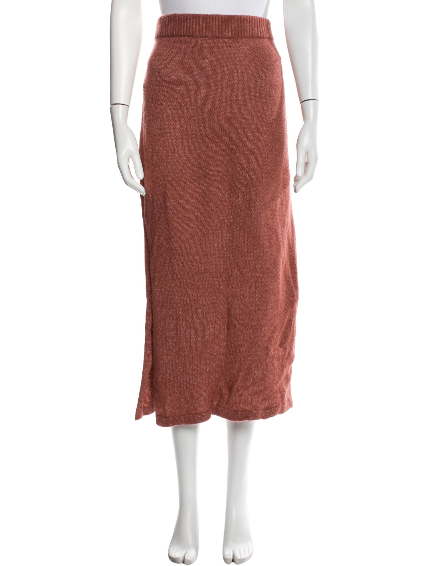The Elder Statesman Cashmere Midi Length Skirt