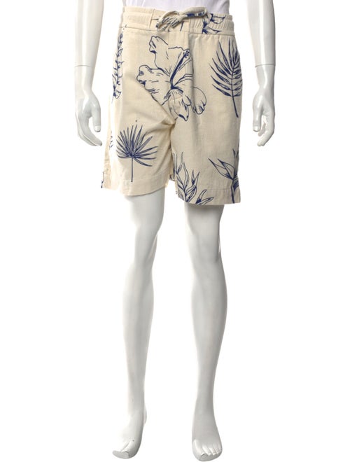 The Elder Statesman Floral Print Jogger Shorts