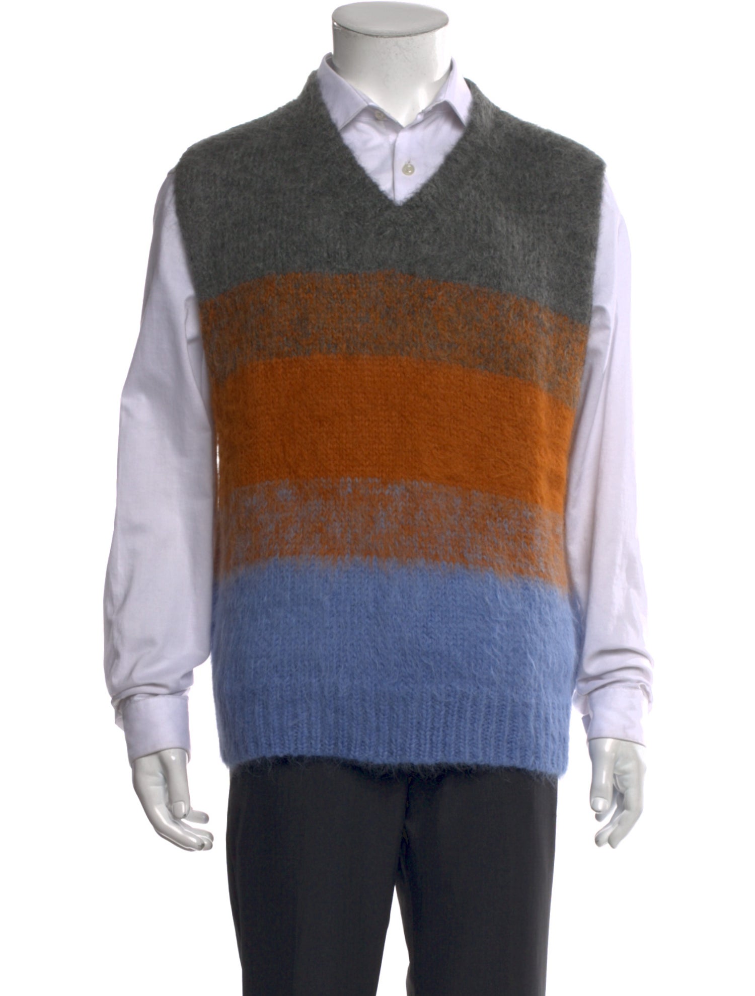 The Elder Statesman Alpaca Striped Sweater Vest w/ Tags