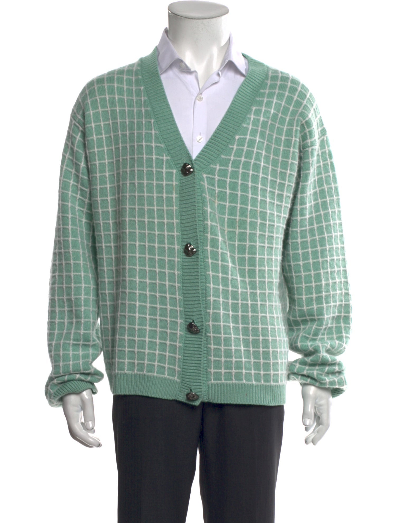 The Elder Statesman Plaid Print V-Neck Cardigan