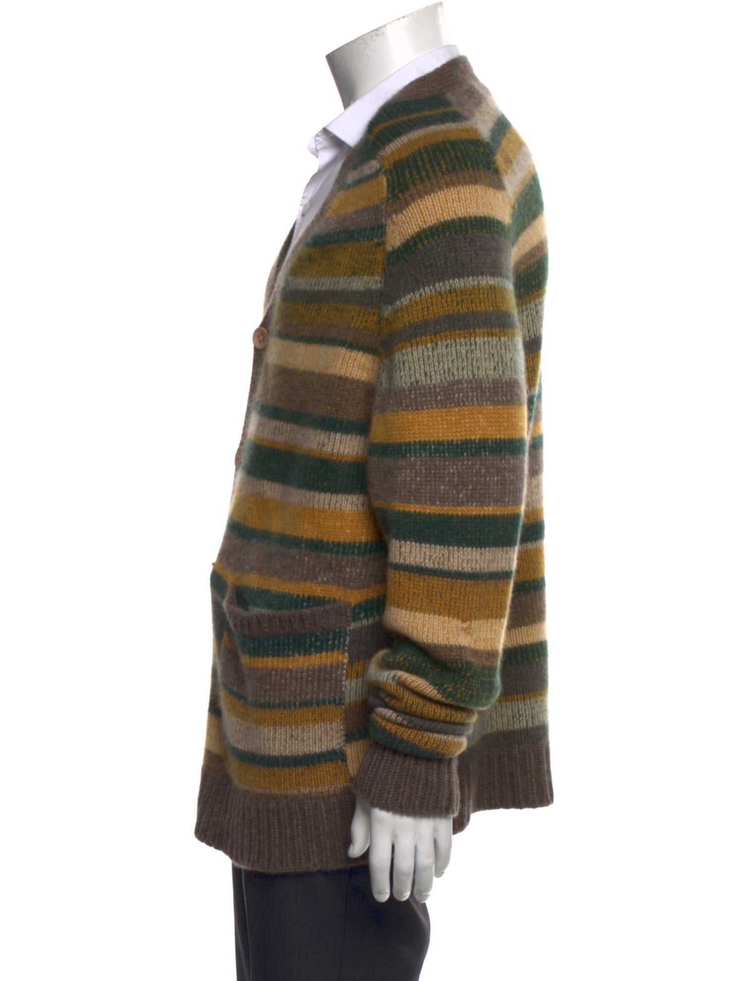 The Elder Statesman Striped V-Neck Cardigan