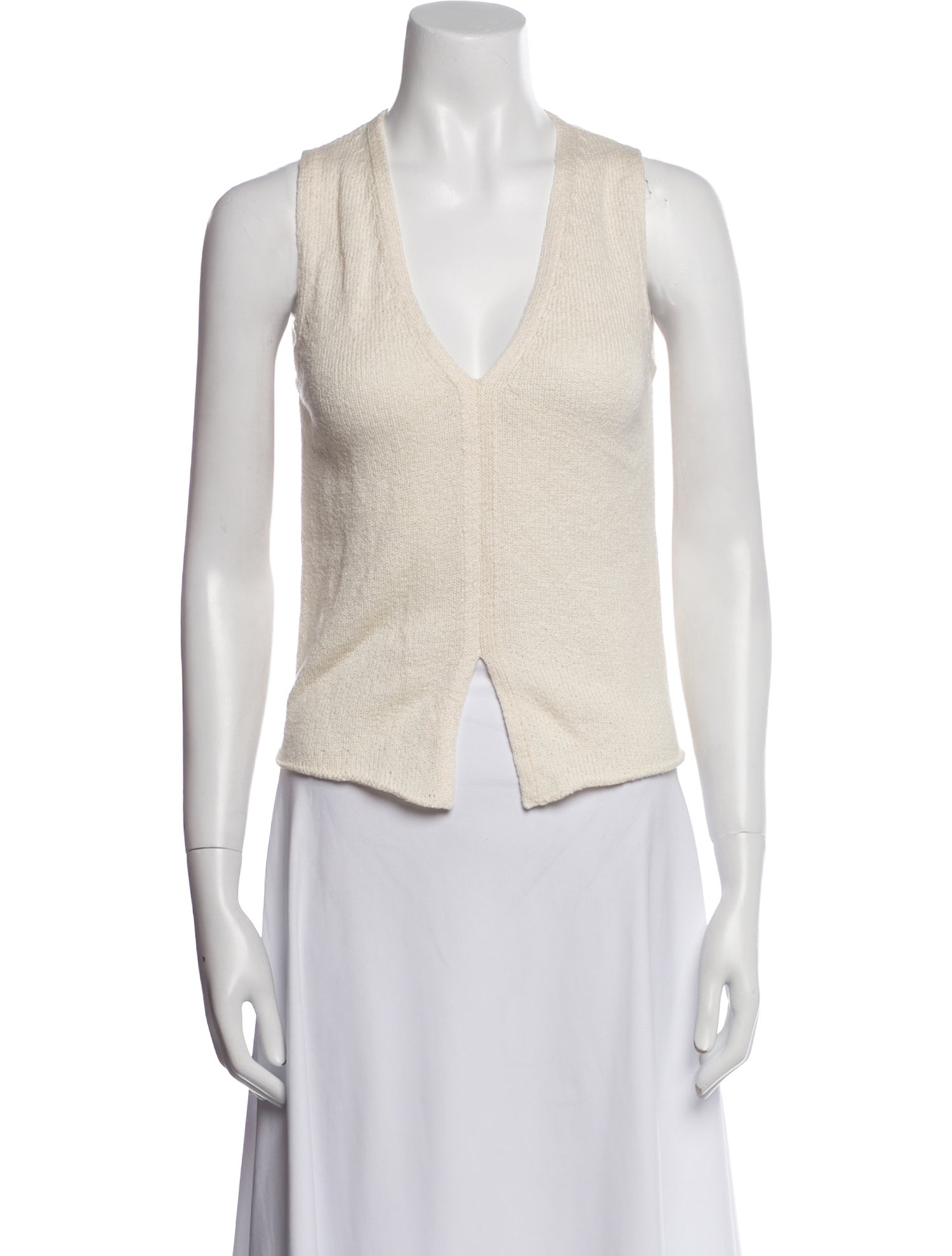 The Elder Statesman V-Neck Sleeveless Crop Top