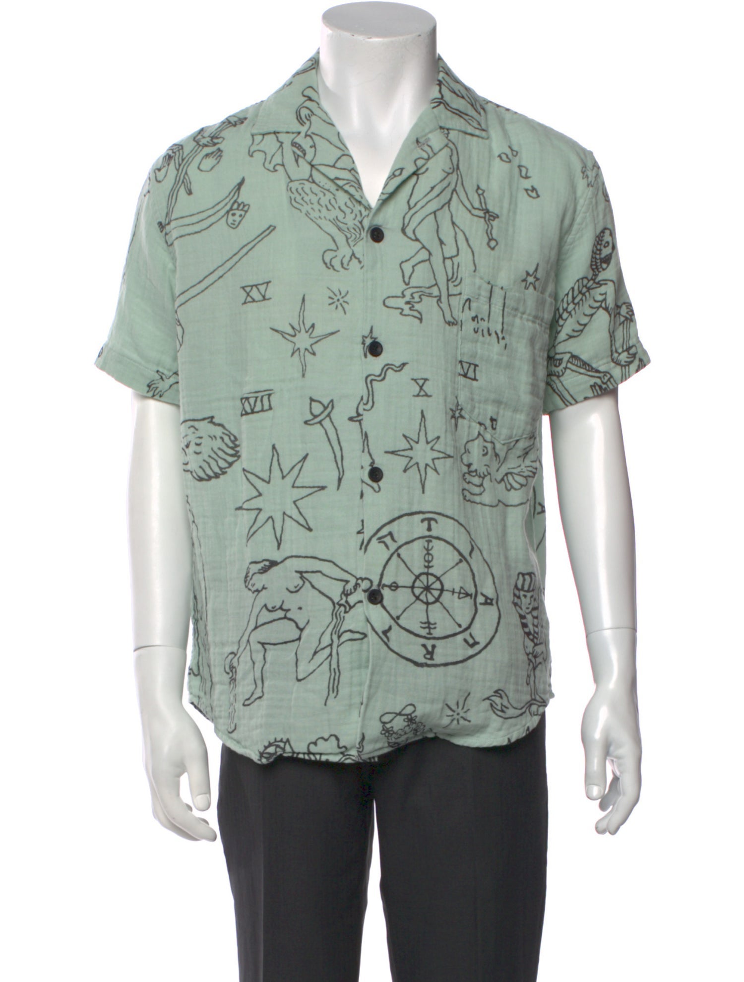 The Elder Statesman Printed Short Sleeve Shirt