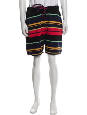 The Elder Statesman Striped Jogger Shorts