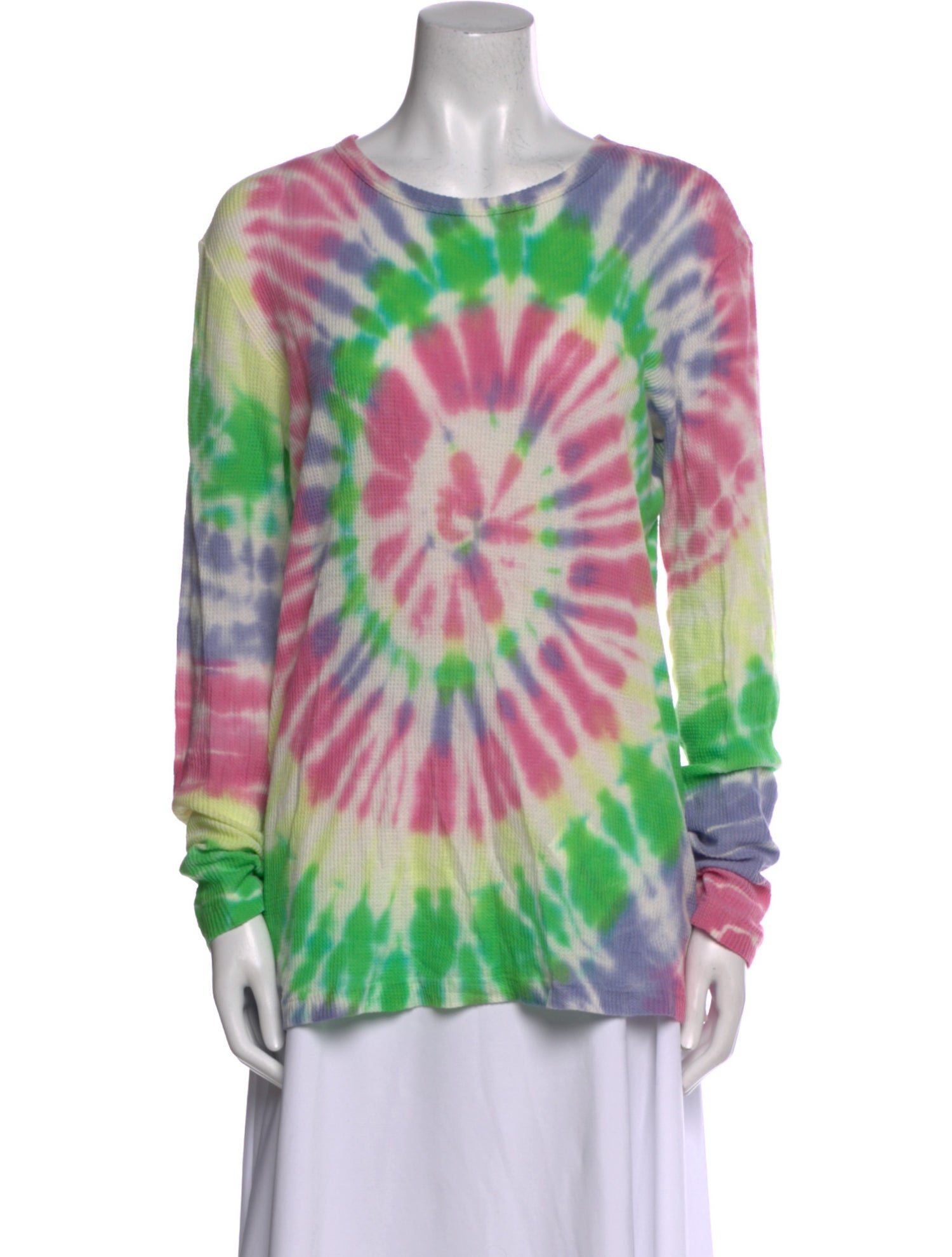 The Elder Statesman Tie-Dye Print Scoop Neck Sweater