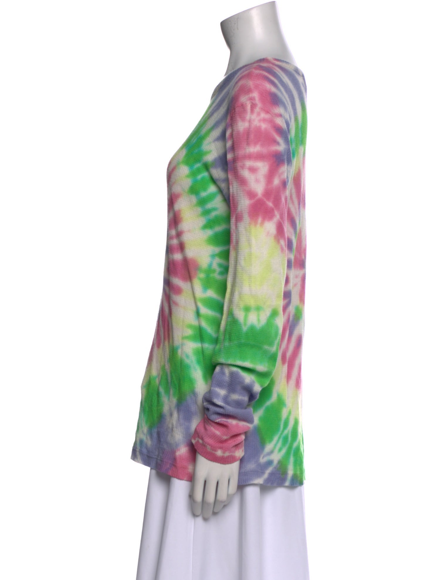 The Elder Statesman Tie-Dye Print Scoop Neck Sweater