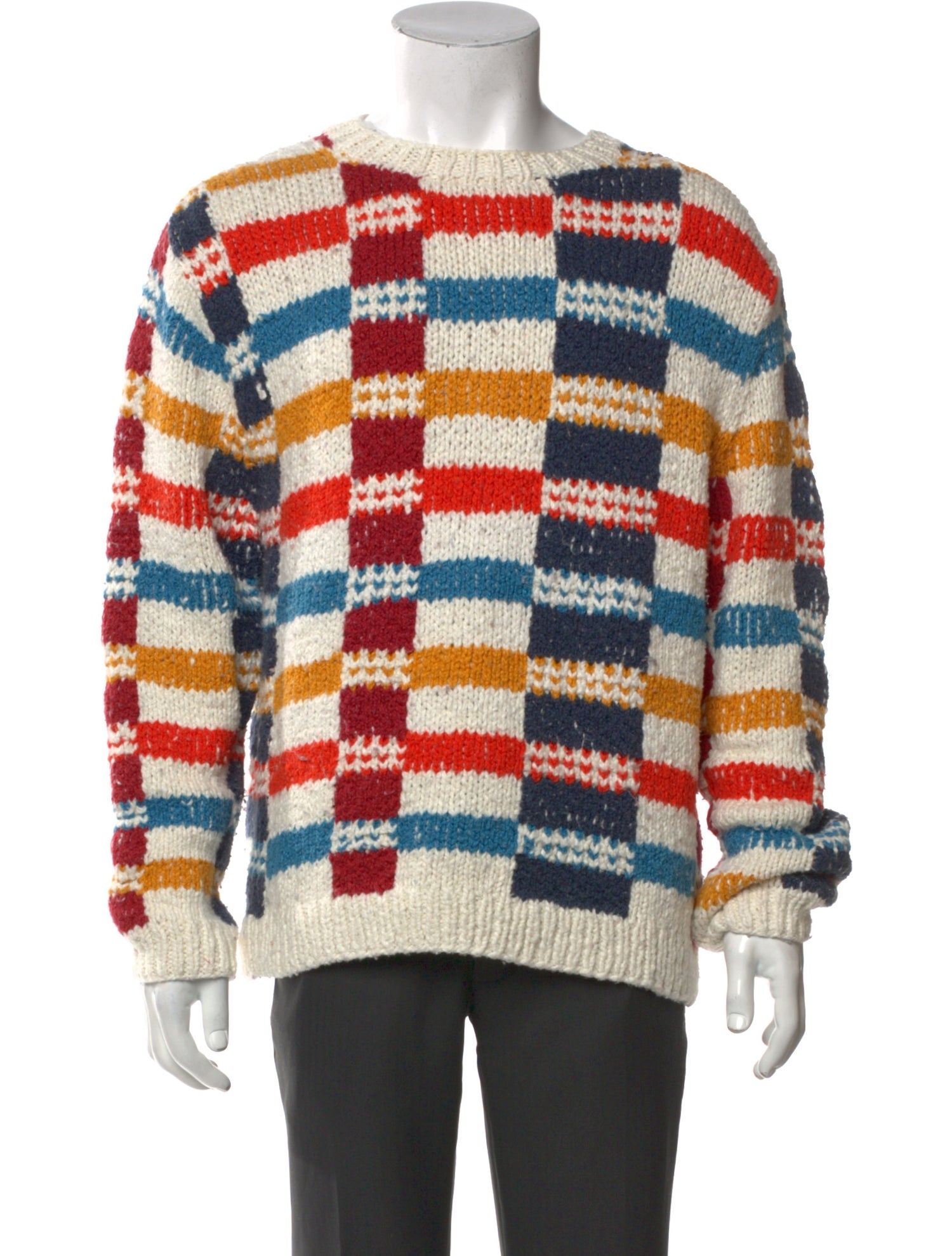 The Elder Statesman Plaid Print Crew Neck Cardigan