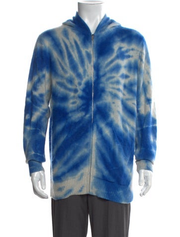 The Elder Statesman Sweaters Cashmere Tie-Dye Print Cardigan L