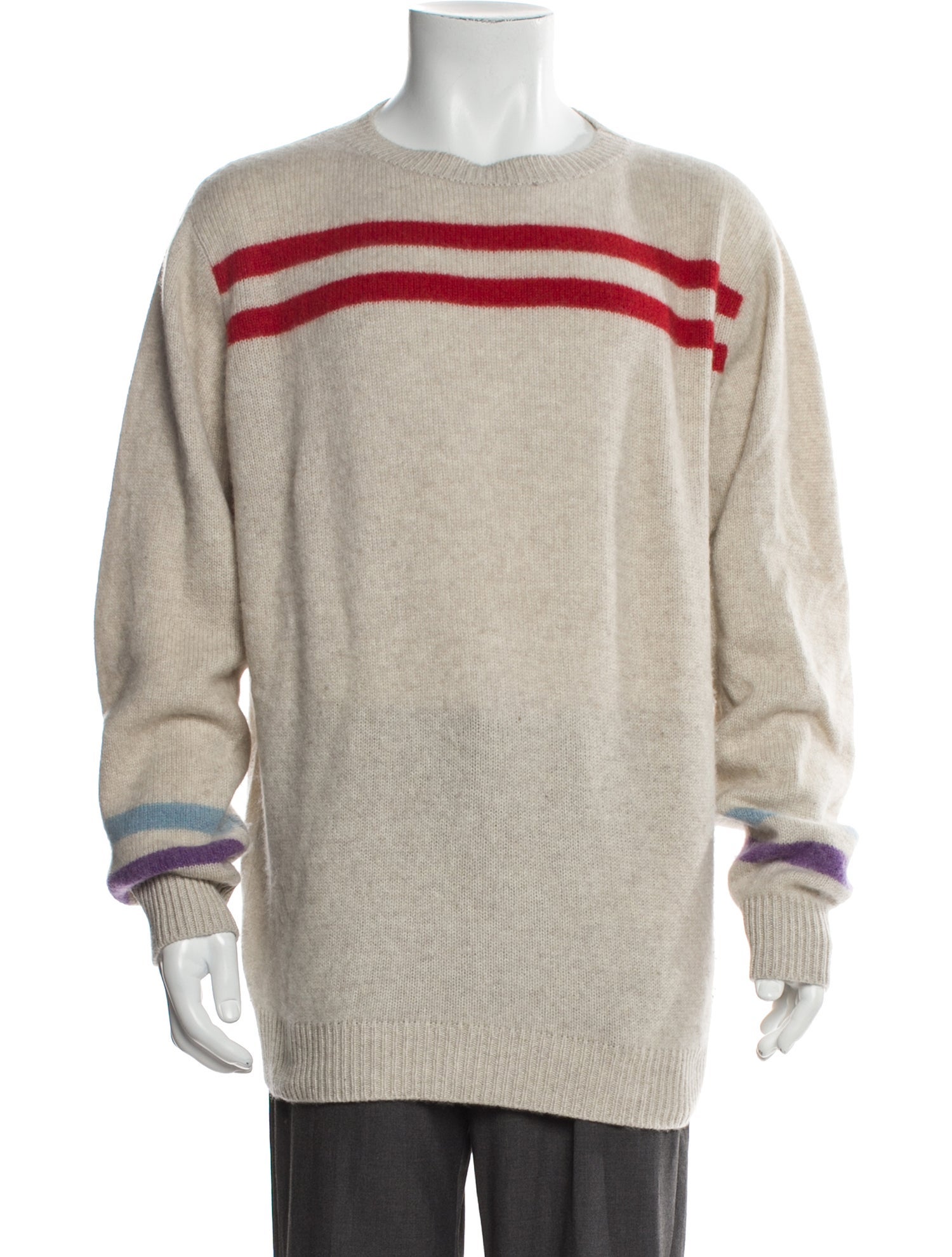 The Elder Statesman Cashmere Striped Pullover