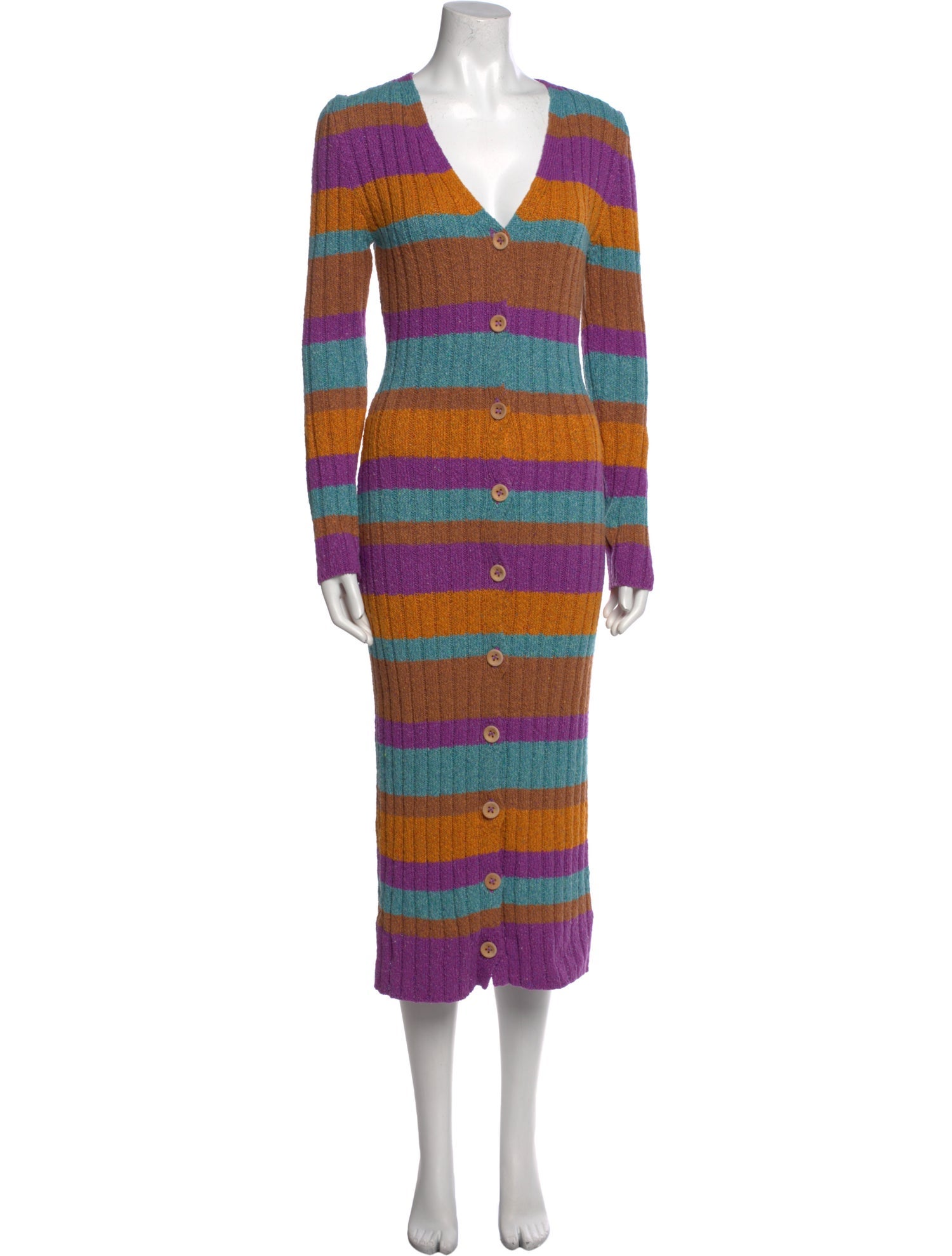 The Elder Statesman Striped Long Dress