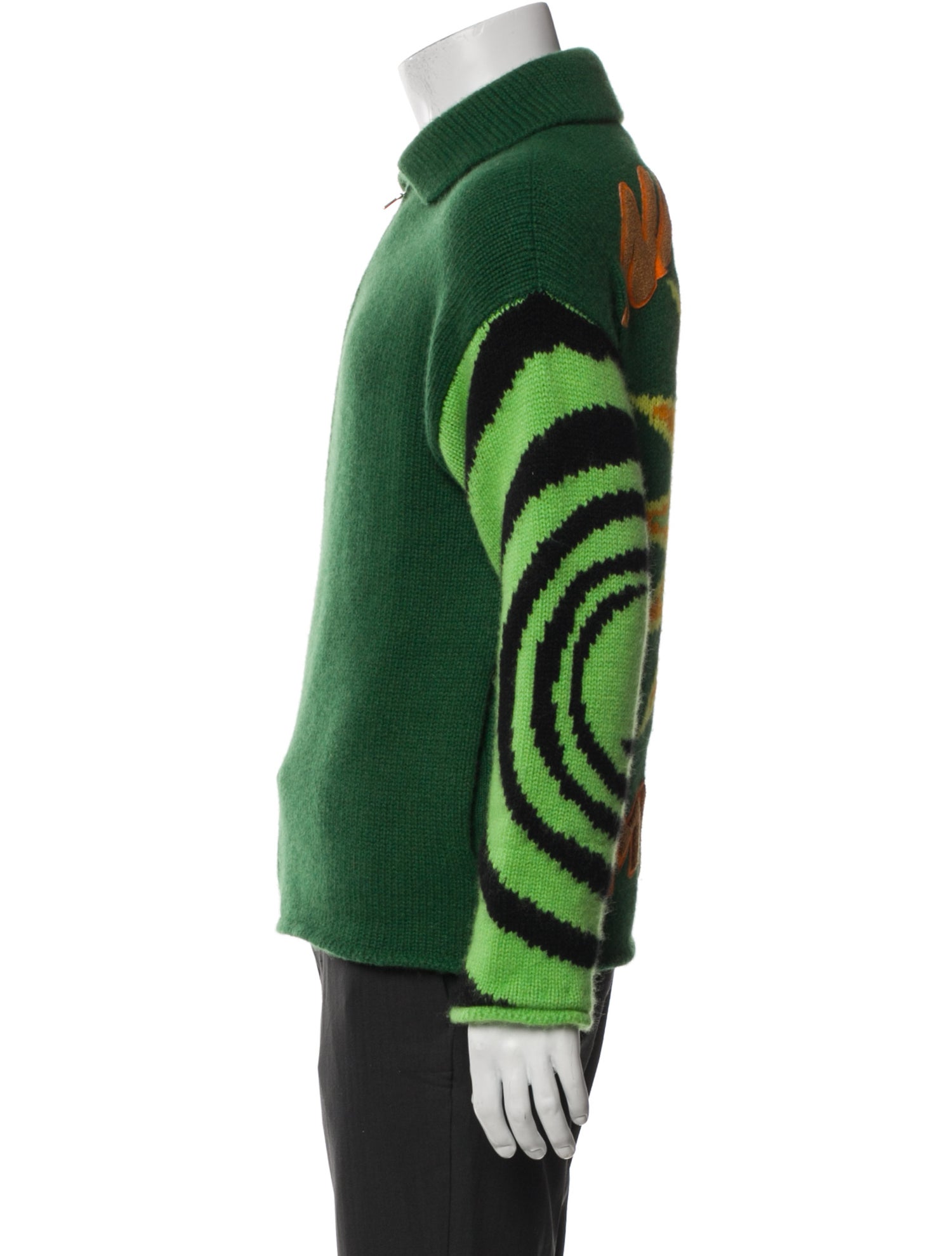 The Elder Statesman Cashmere Striped Polo Sweater