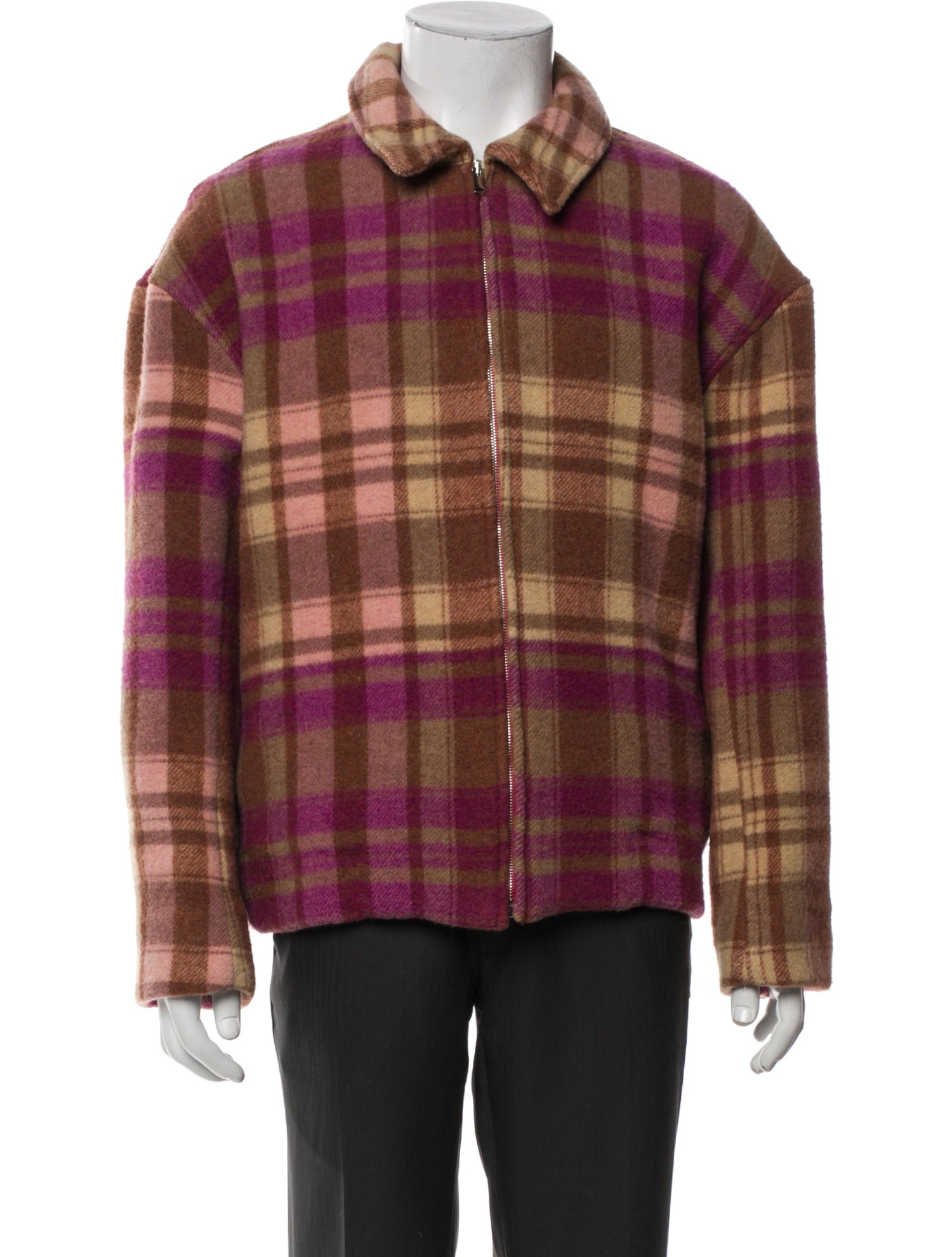 The Elder Statesman Plaid Print Peacoat