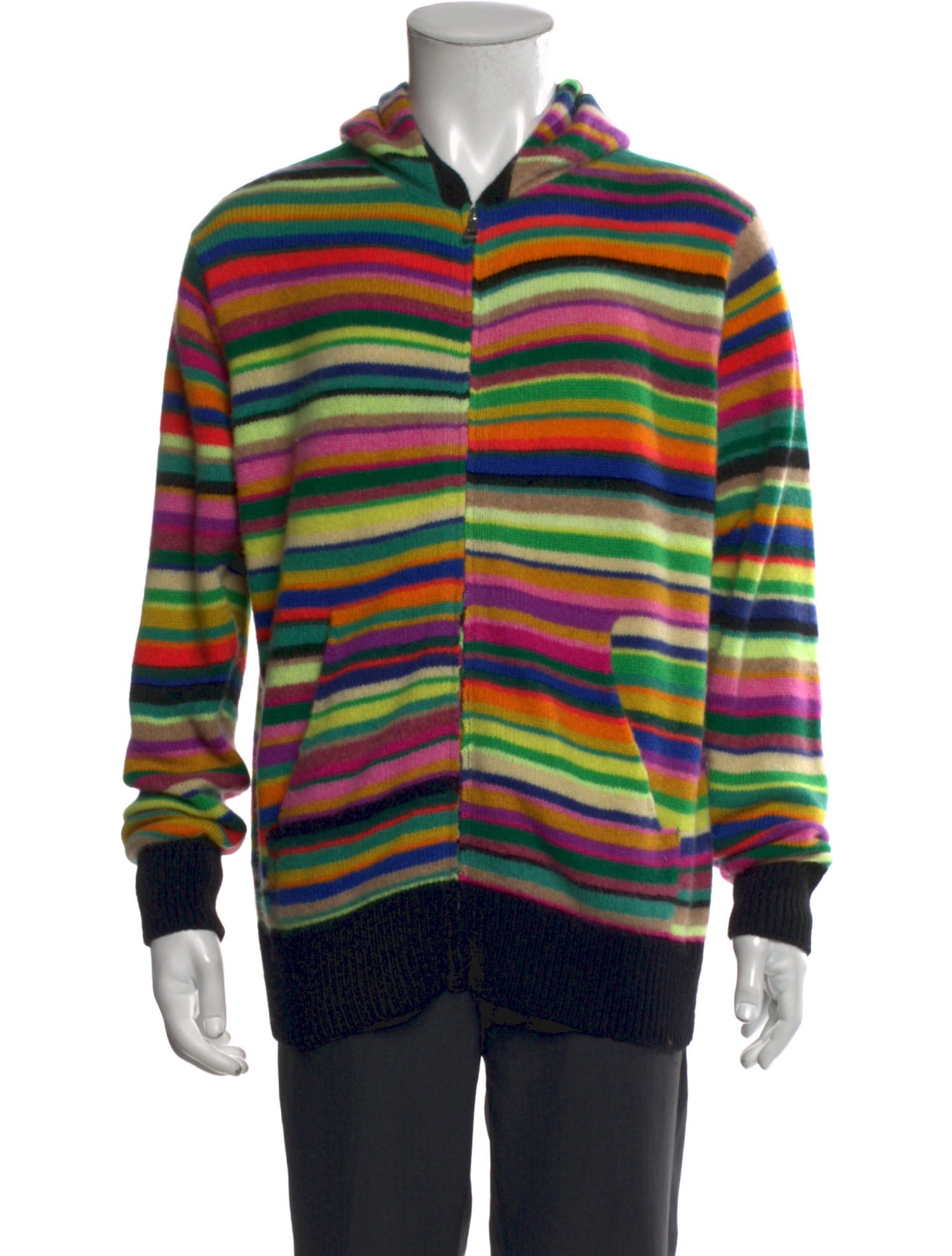 The Elder Statesman Cashmere Striped Cardigan