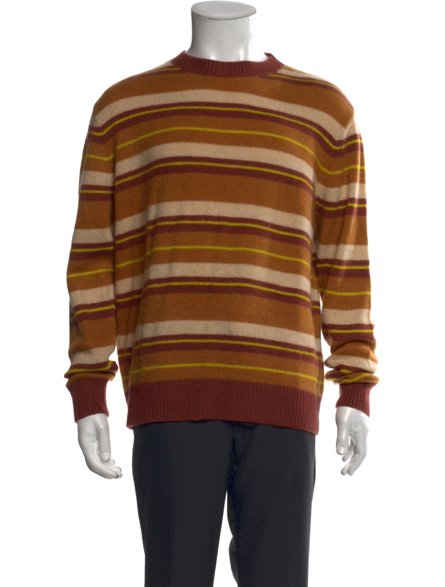 The Elder Statesman Cashmere Striped Pullover