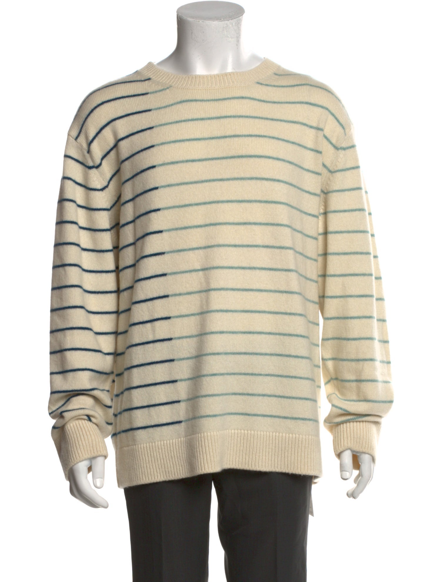 The Elder Statesman Cashmere Striped Pullover