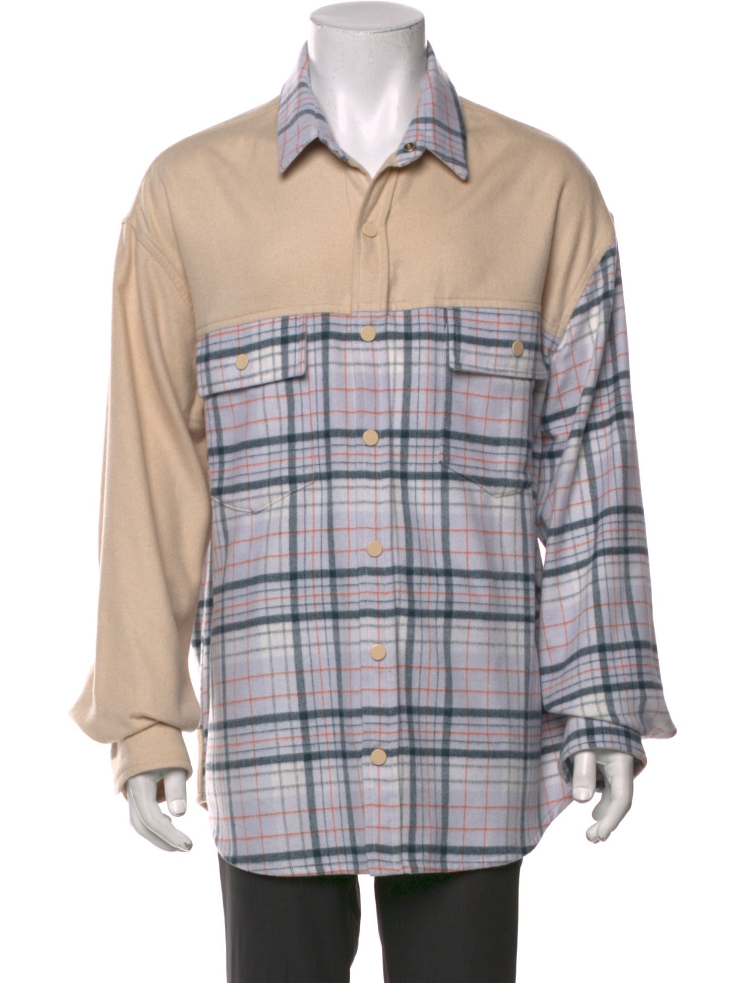 The Elder Statesman Virgin Wool Plaid Print Polo Sweater
