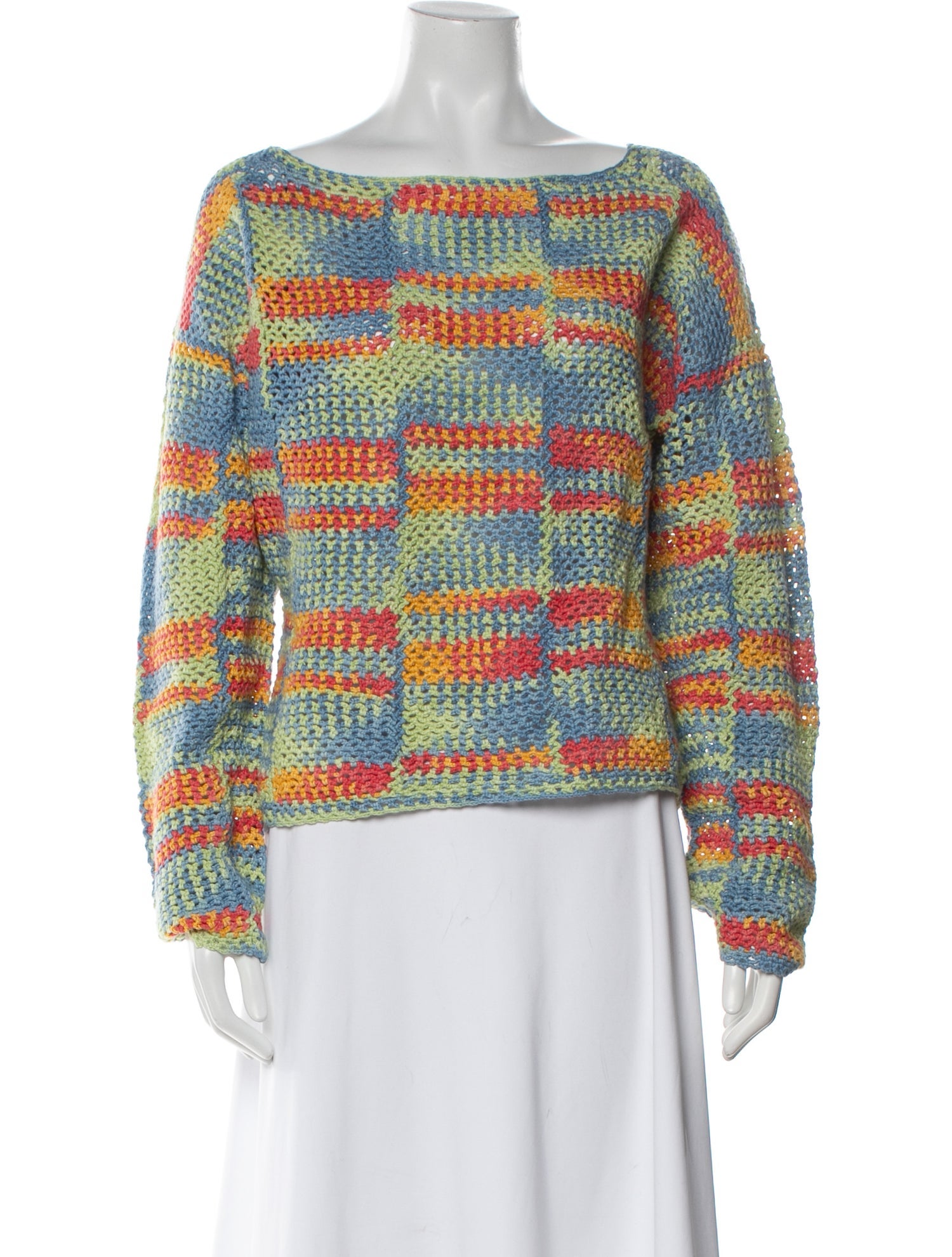 The Elder Statesman Striped Bateau Neckline Sweater