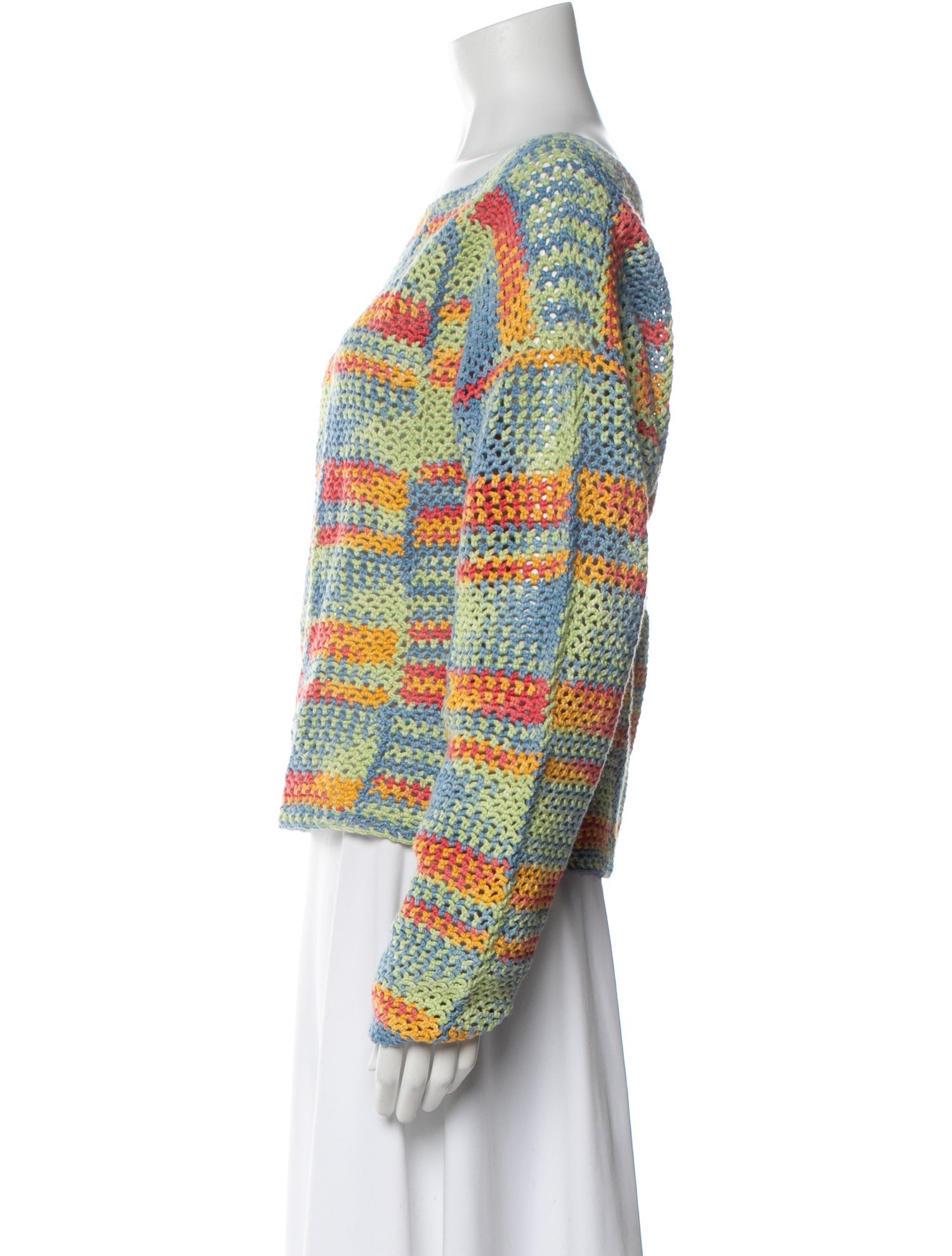 The Elder Statesman Striped Bateau Neckline Sweater