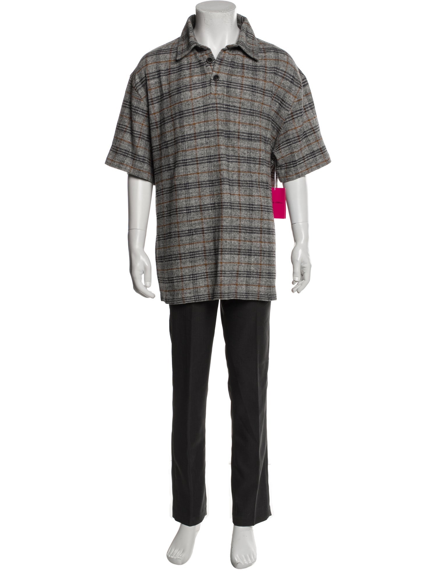 The Elder Statesman Plaid Print Short Sleeve Shirt w/ Tags