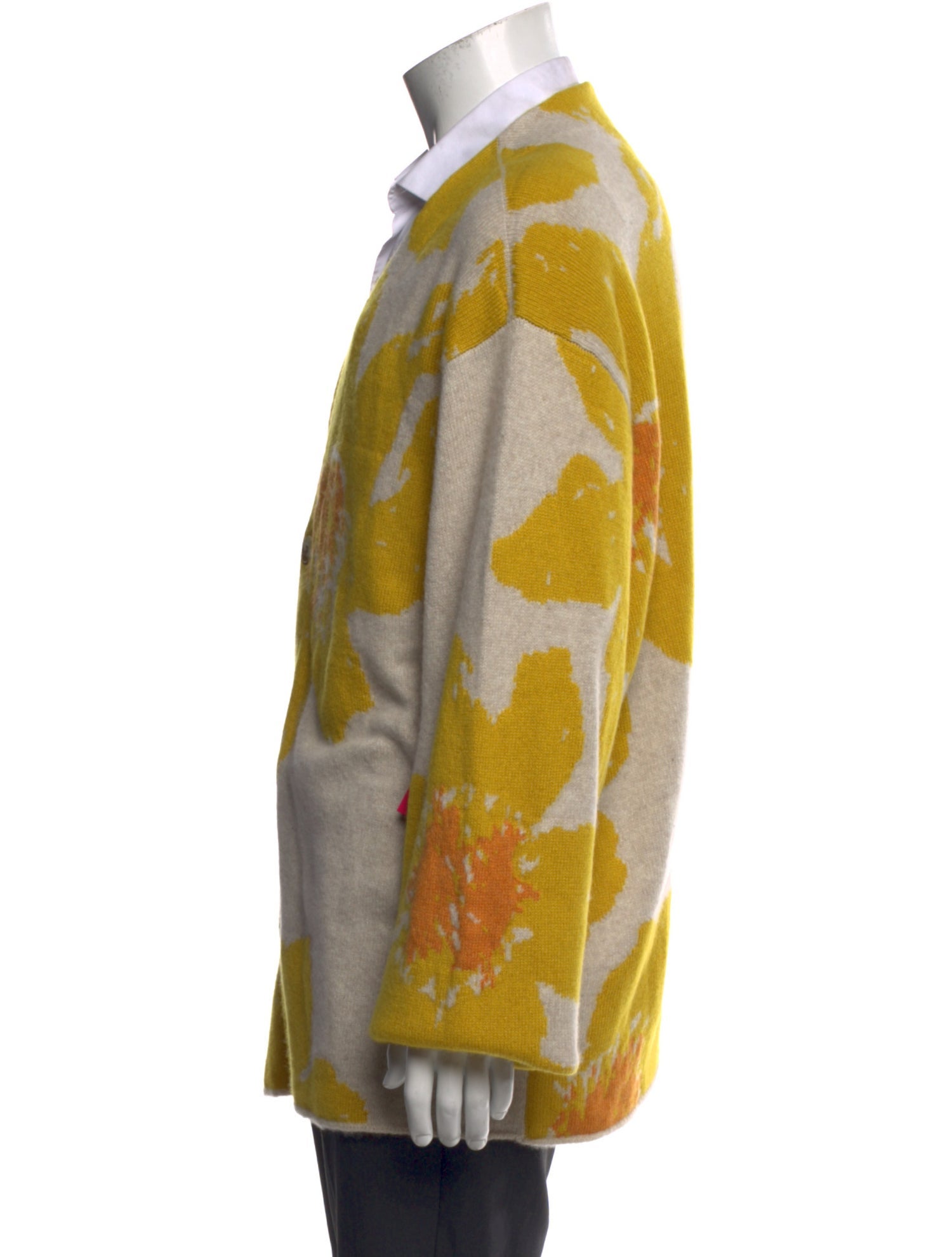 The Elder Statesman Cashmere Floral Print Cardigan w/ Tags