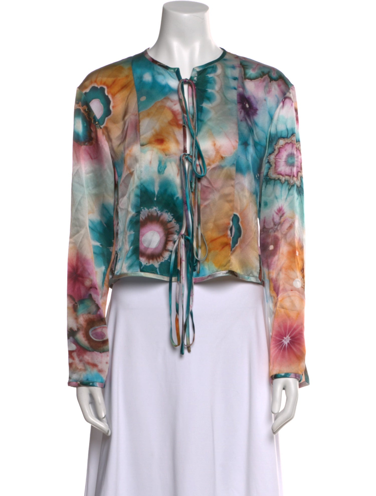 The Elder Statesman Tie-Dye Print Crew Neck Blouse
