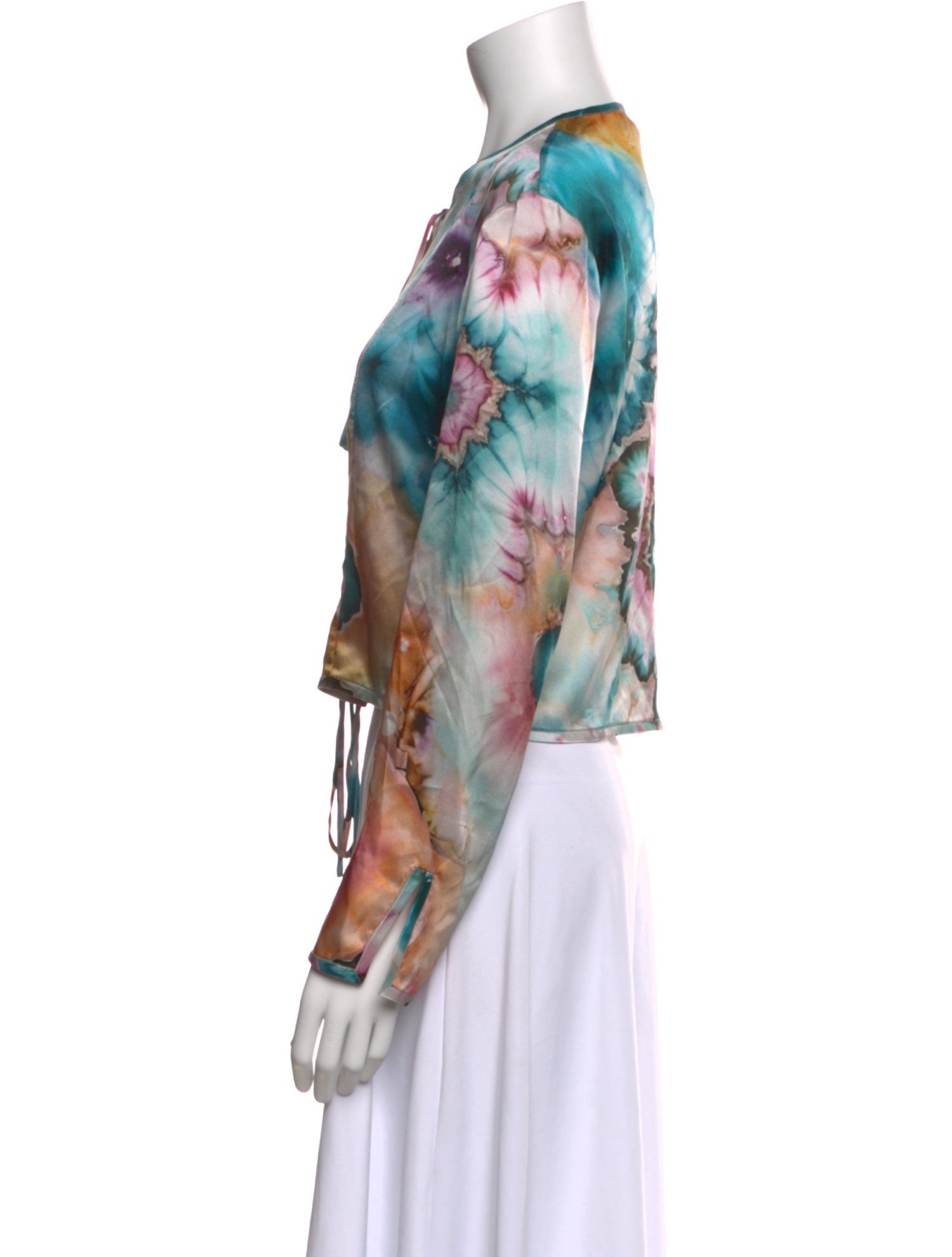 The Elder Statesman Tie-Dye Print Crew Neck Blouse