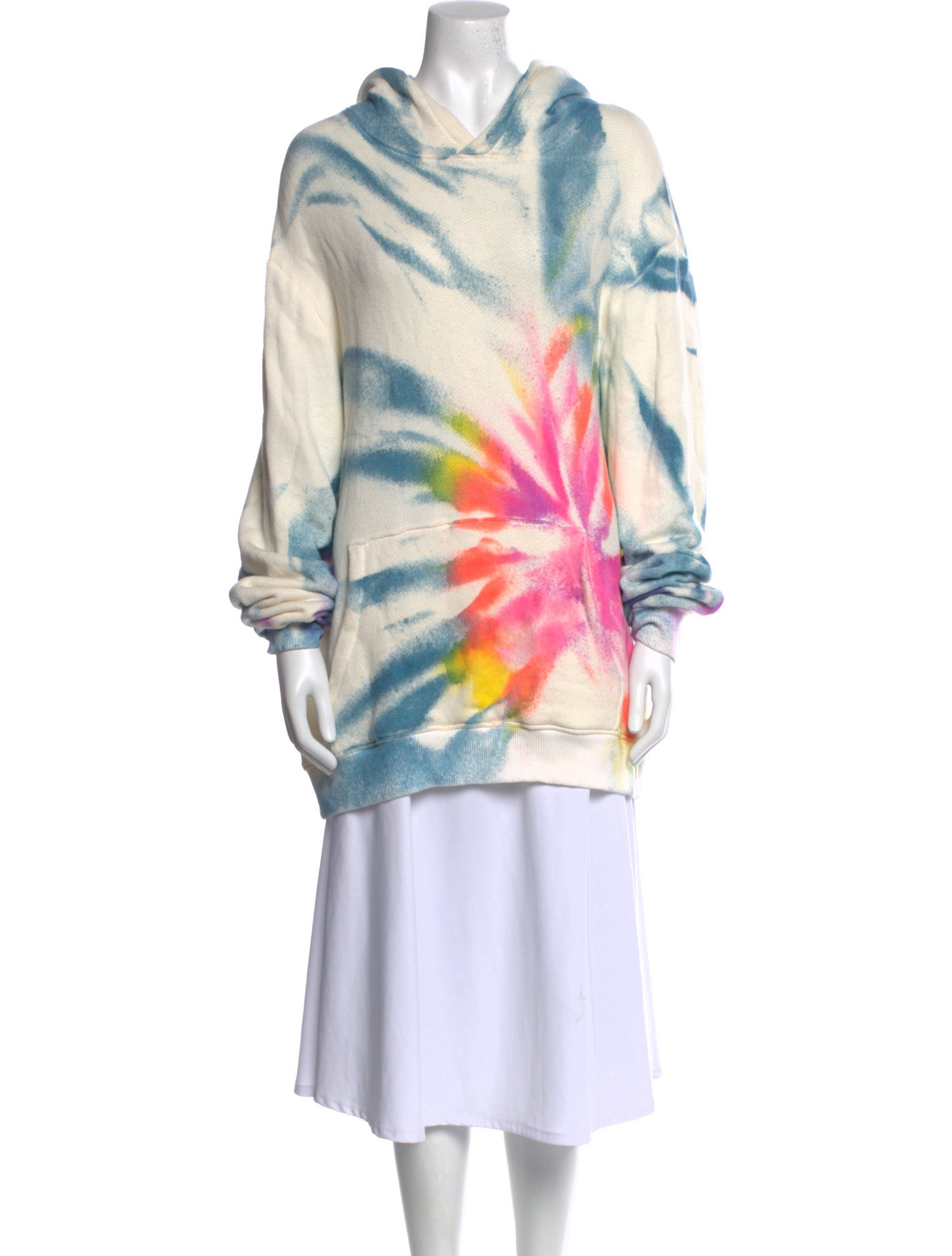 The Elder Statesman Tie-Dye Print Cowl Neck Tunic