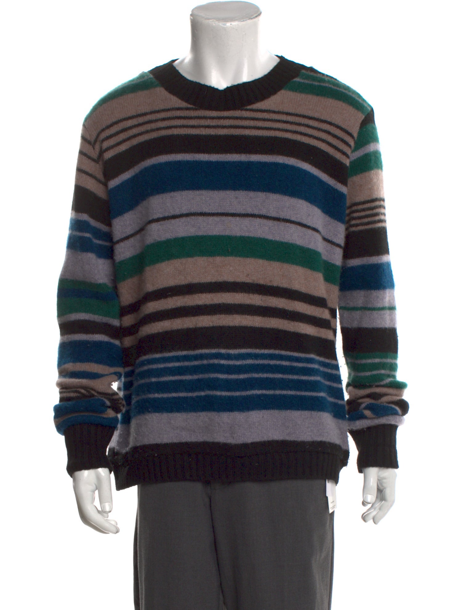 The Elder Statesman Cashmere Striped Pullover