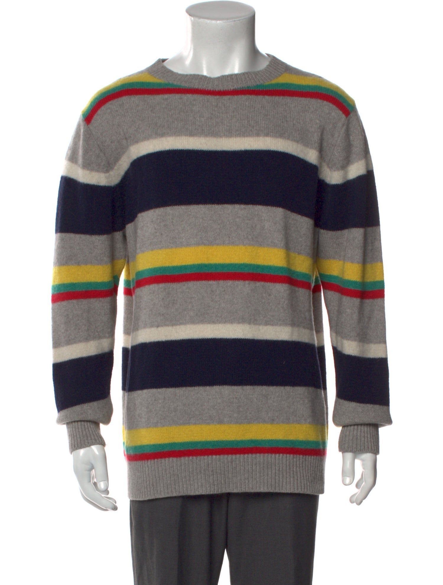 The Elder Statesman Cashmere Striped Pullover
