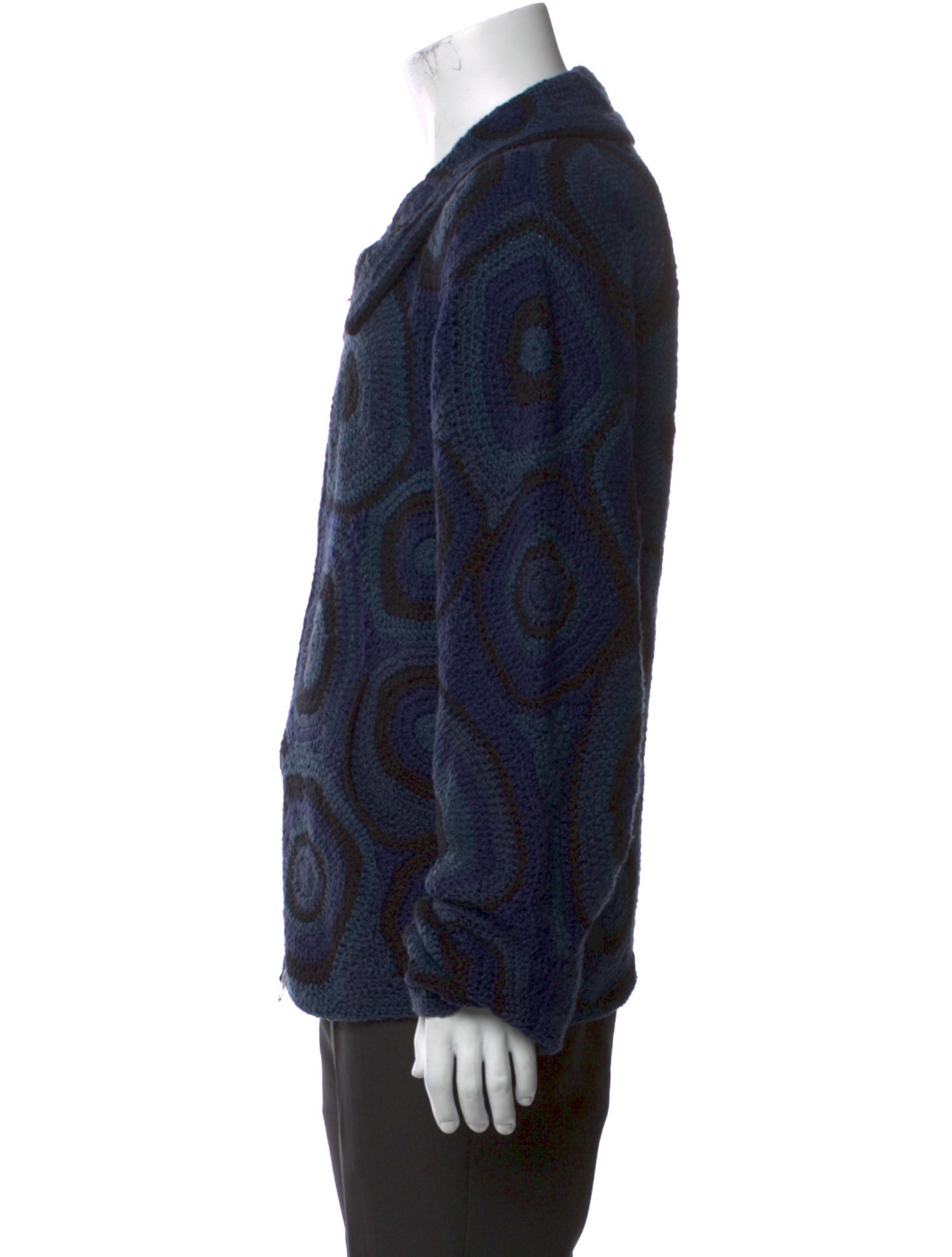 The Elder Statesman Printed Mock Neck Cardigan