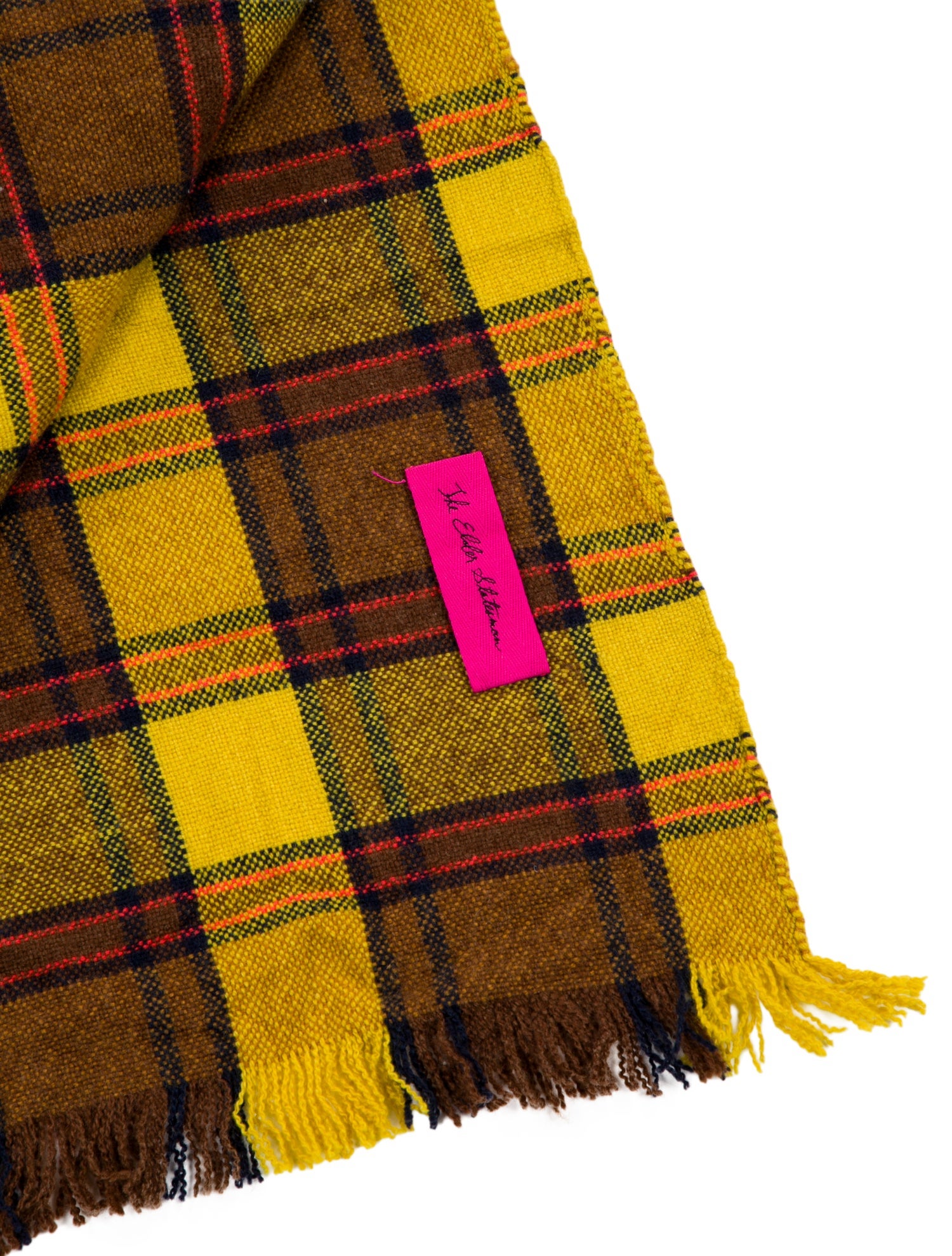 The Elder Statesman Plaid Woven Throw