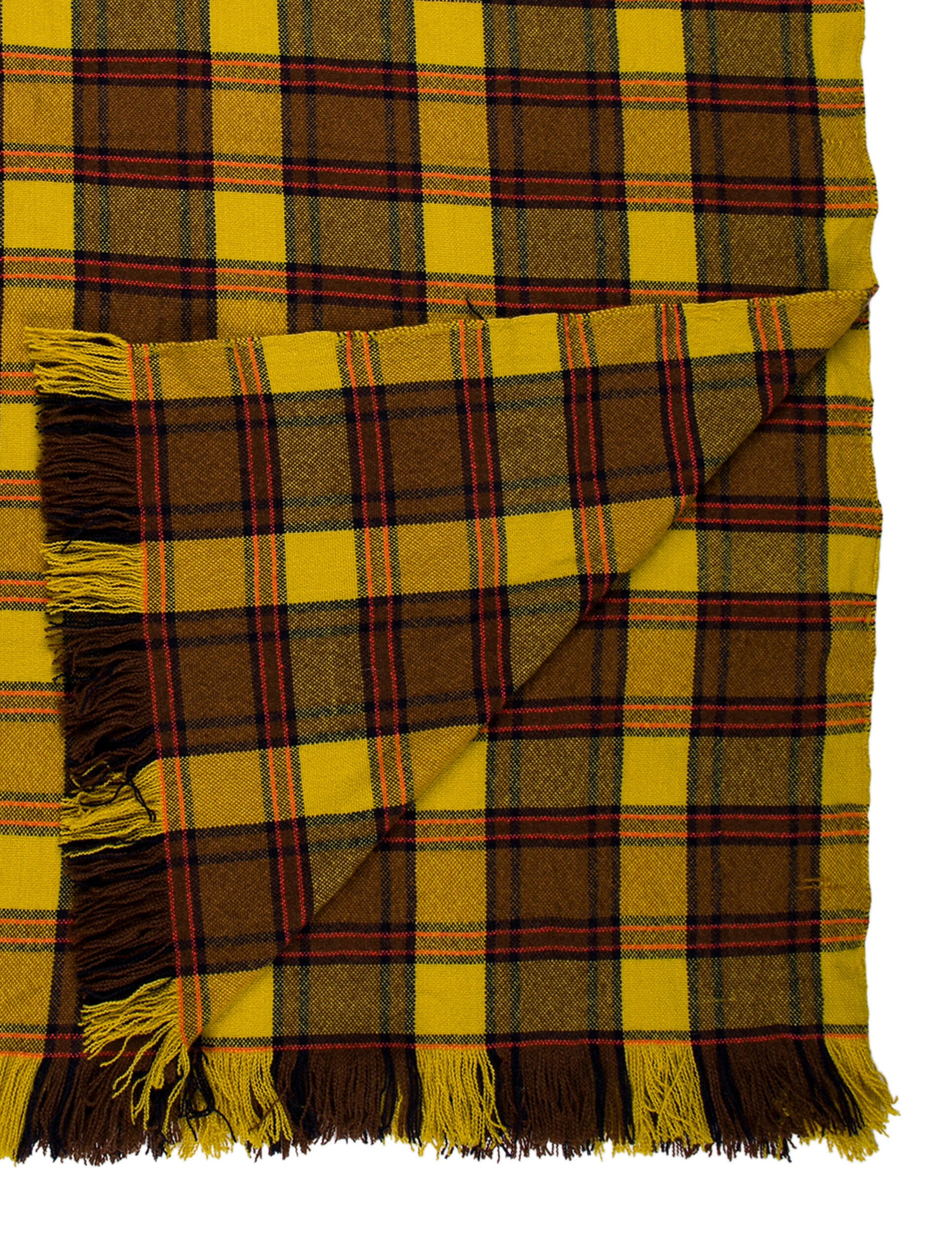 The Elder Statesman Plaid Throw Blanket
