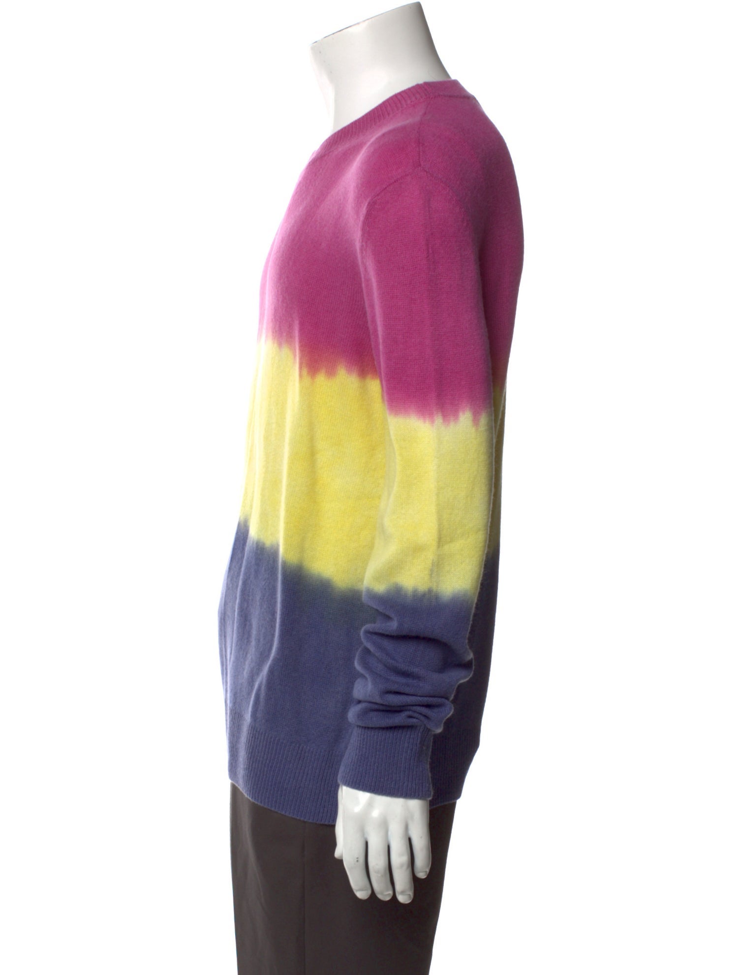 The Elder Statesman Cashmere Colorblock Pattern Pullover