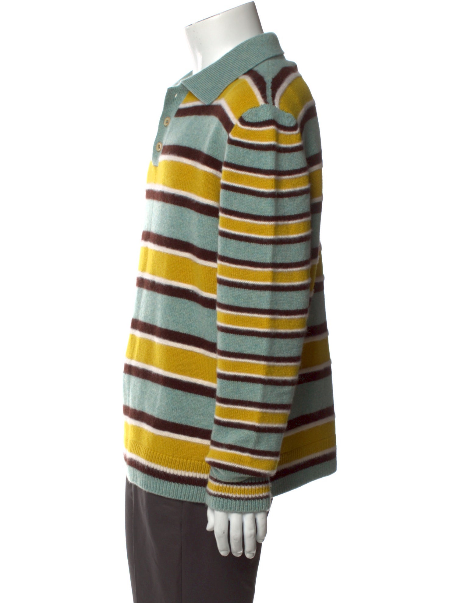 The Elder Statesman Cashmere Striped Polo Sweater w/ Tags