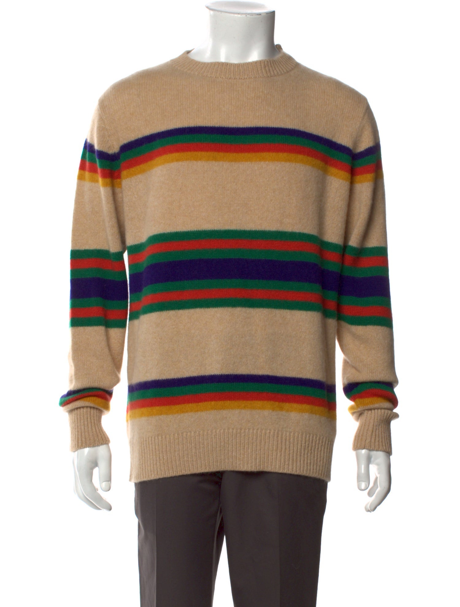 The Elder Statesman Cashmere Striped Pullover