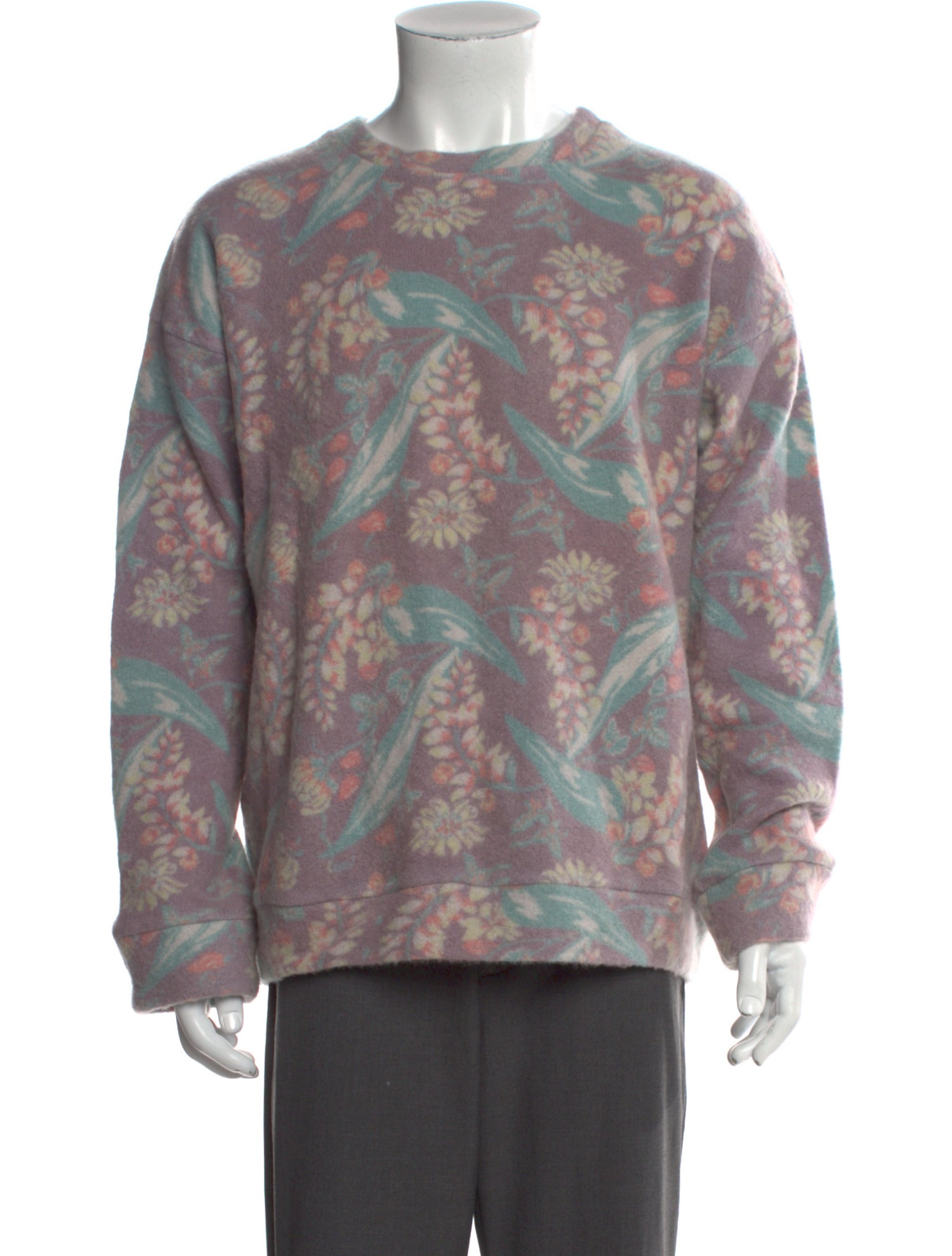 The Elder Statesman Cashmere Floral Print Pullover