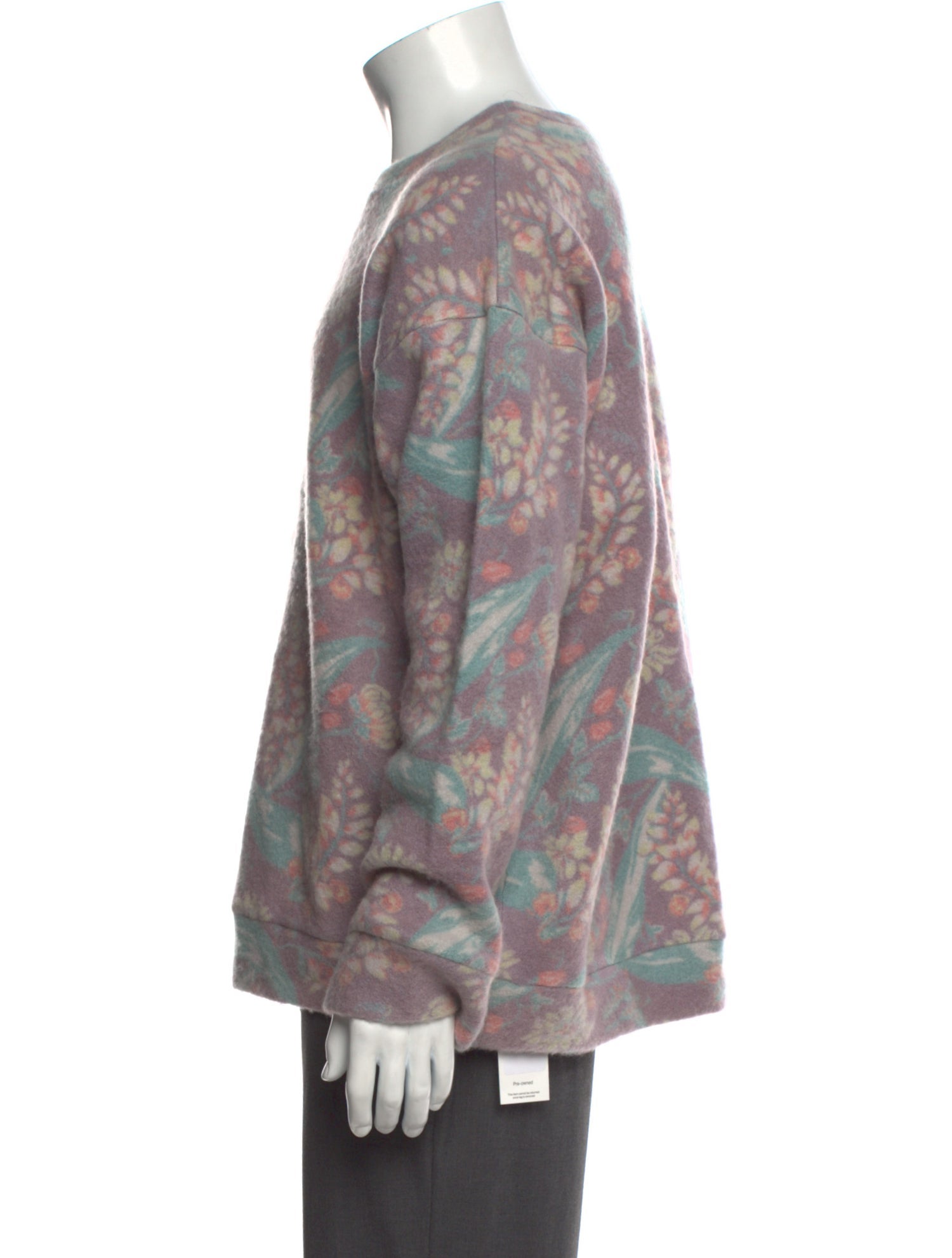 The Elder Statesman Cashmere Floral Print Pullover