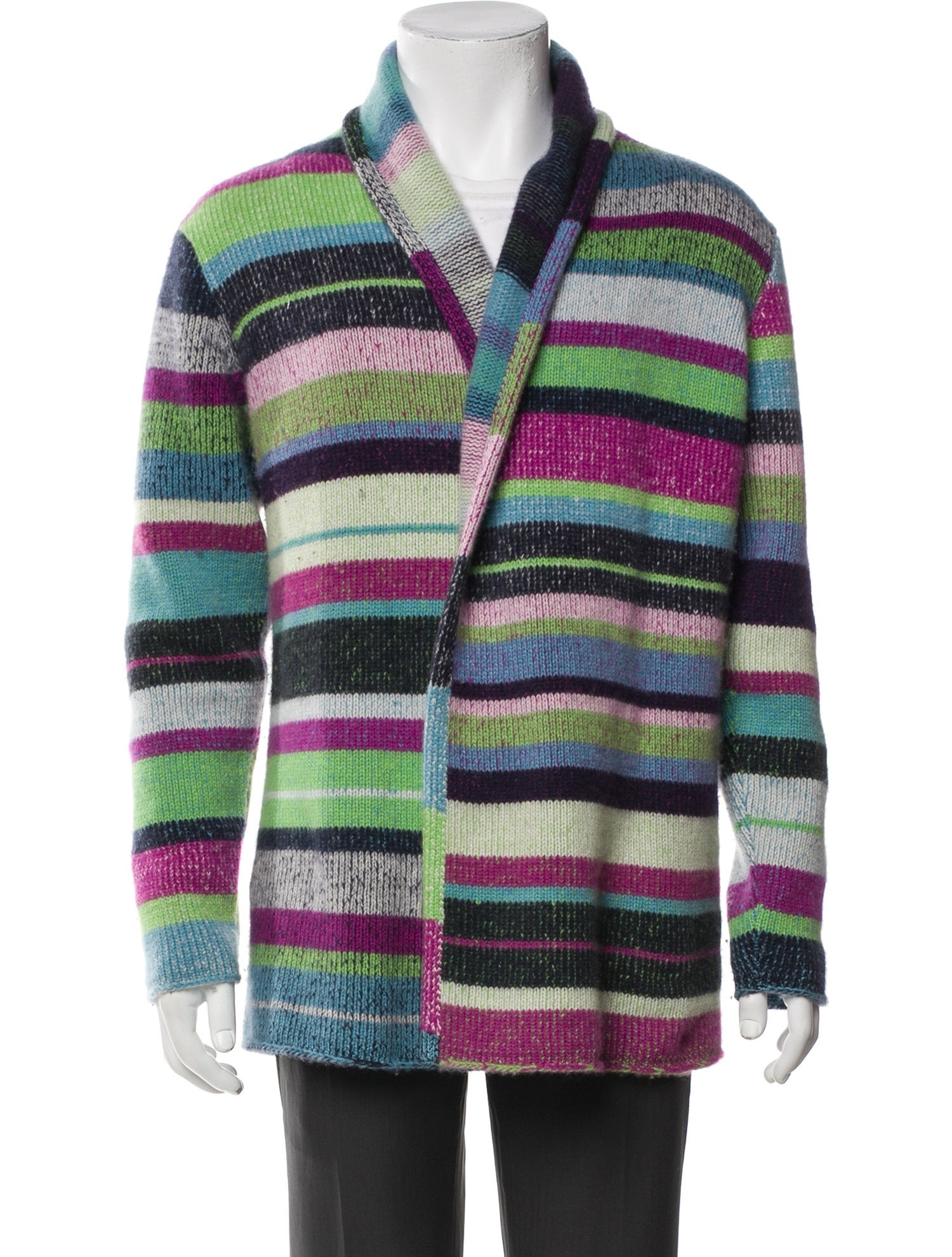 The Elder Statesman Cashmere Striped Cardigan