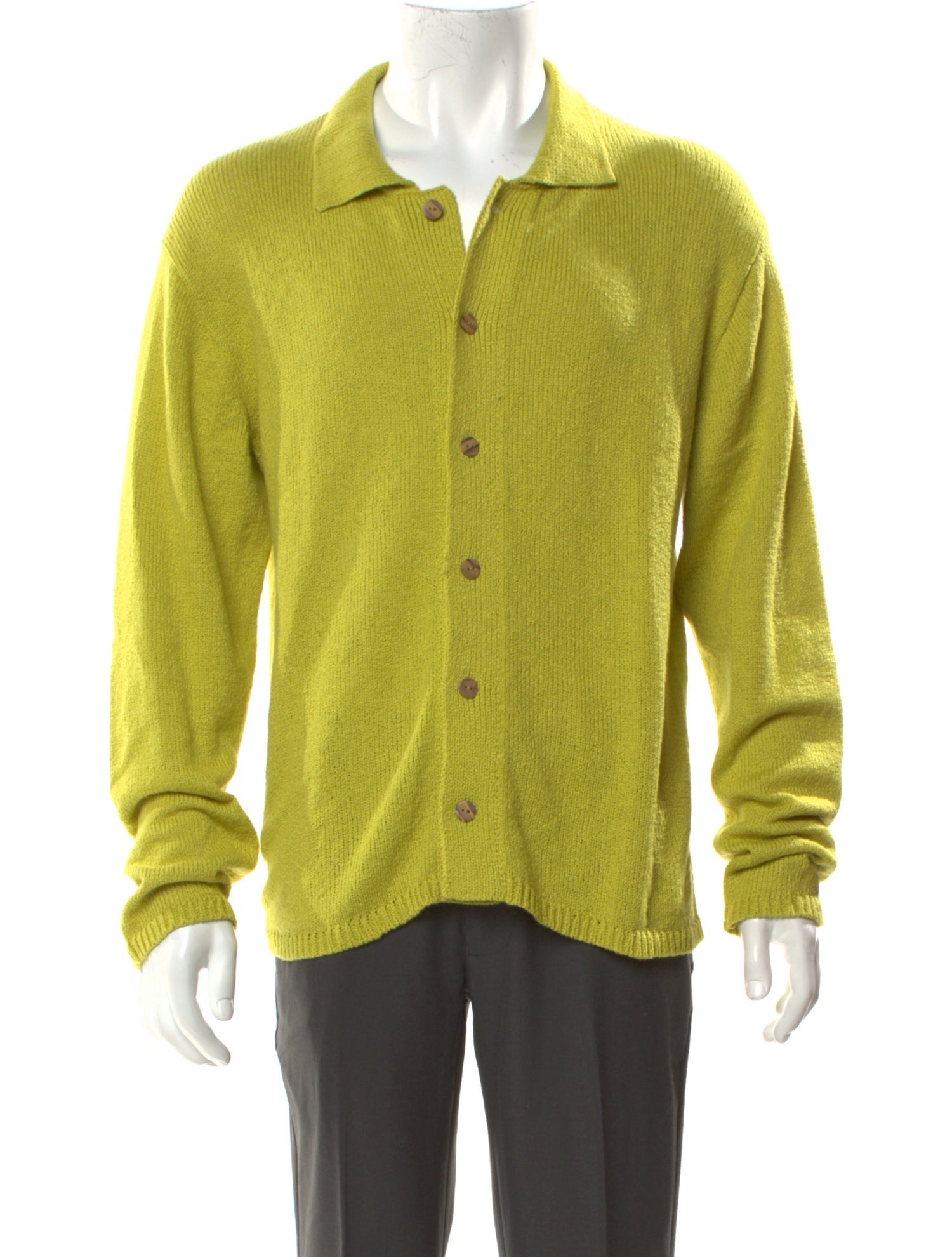 The Elder Statesman Collar Long Sleeve Cardigan