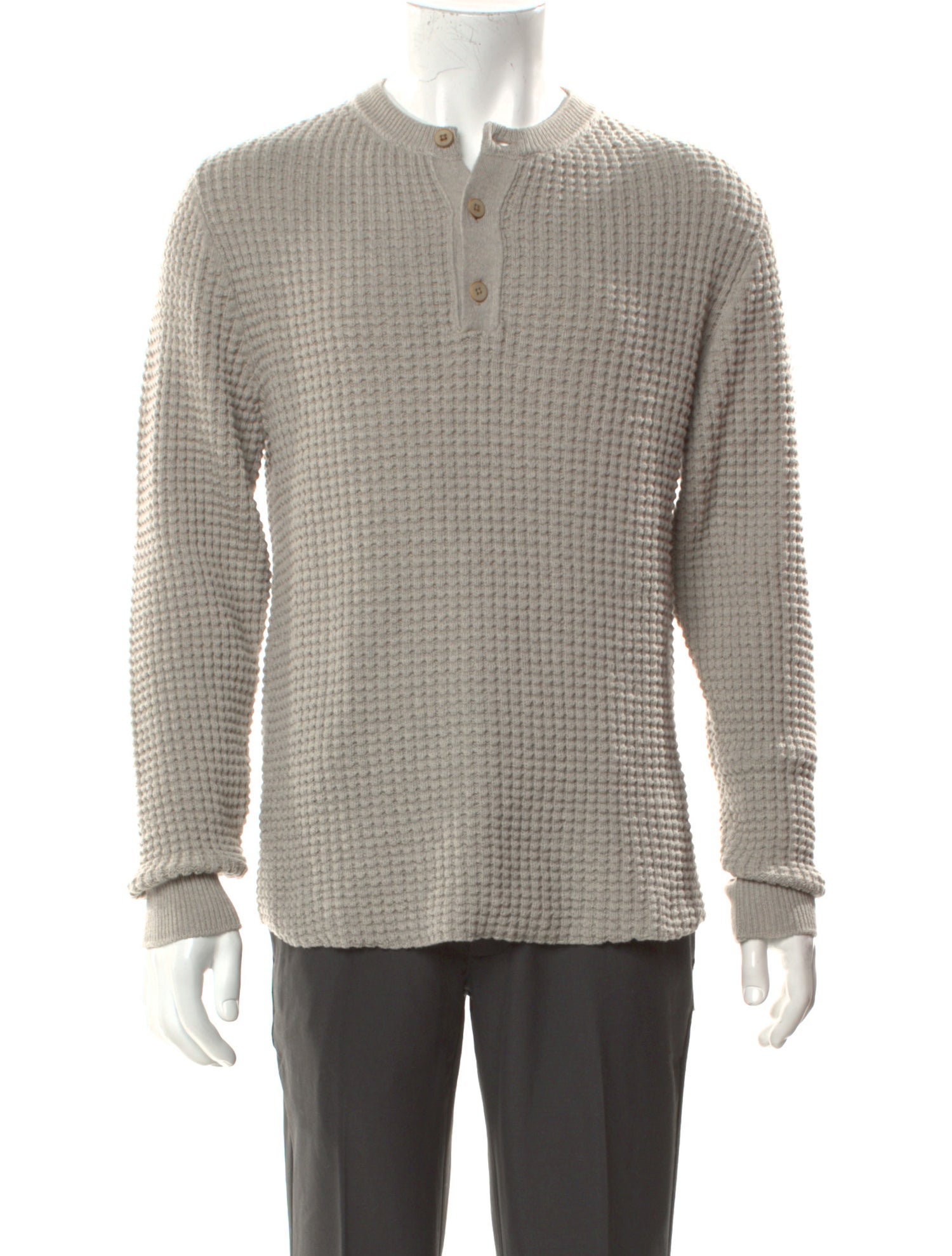 The Elder Statesman Wool Mock Neck Polo Sweater