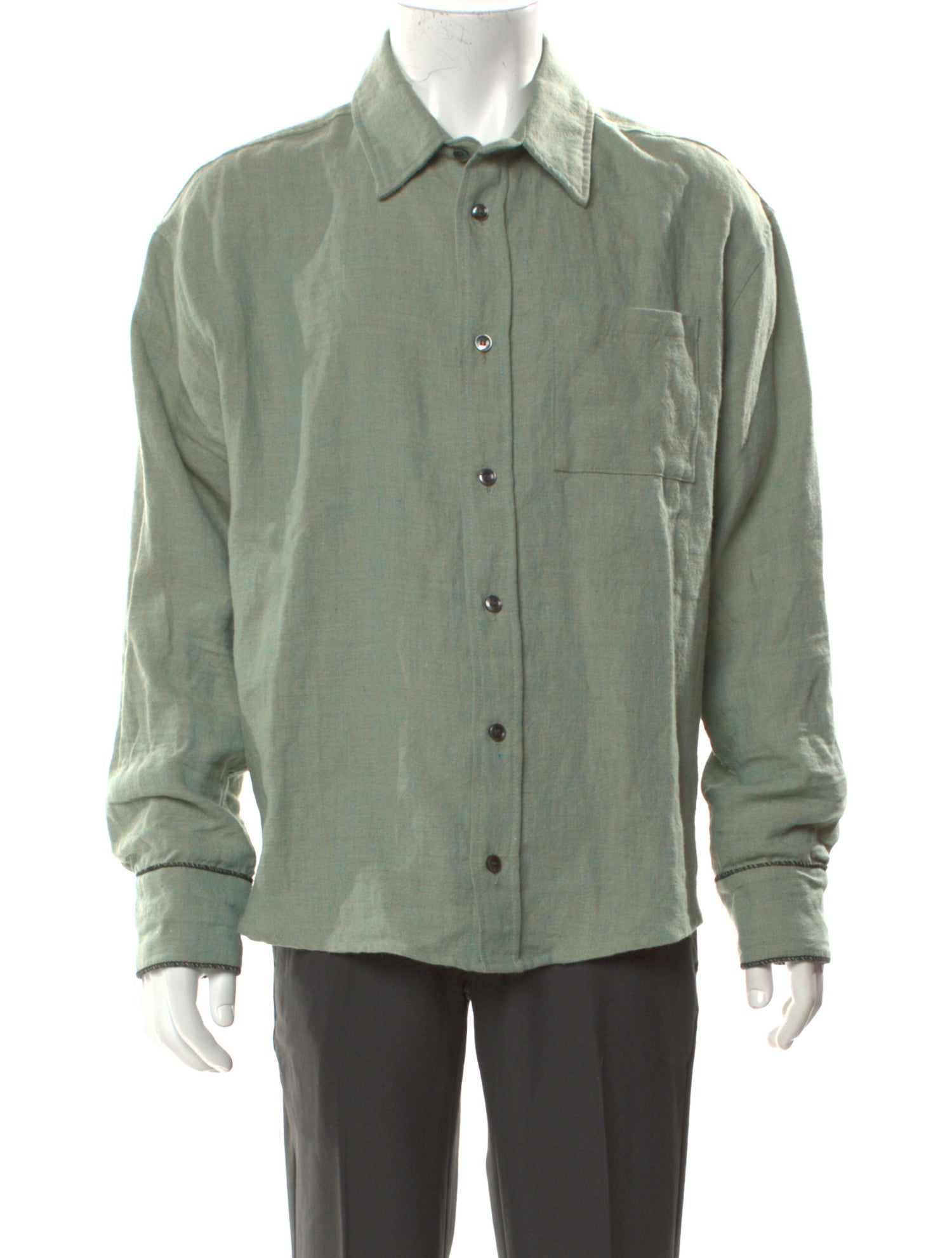 The Elder Statesman Linen Long Sleeve Shirt