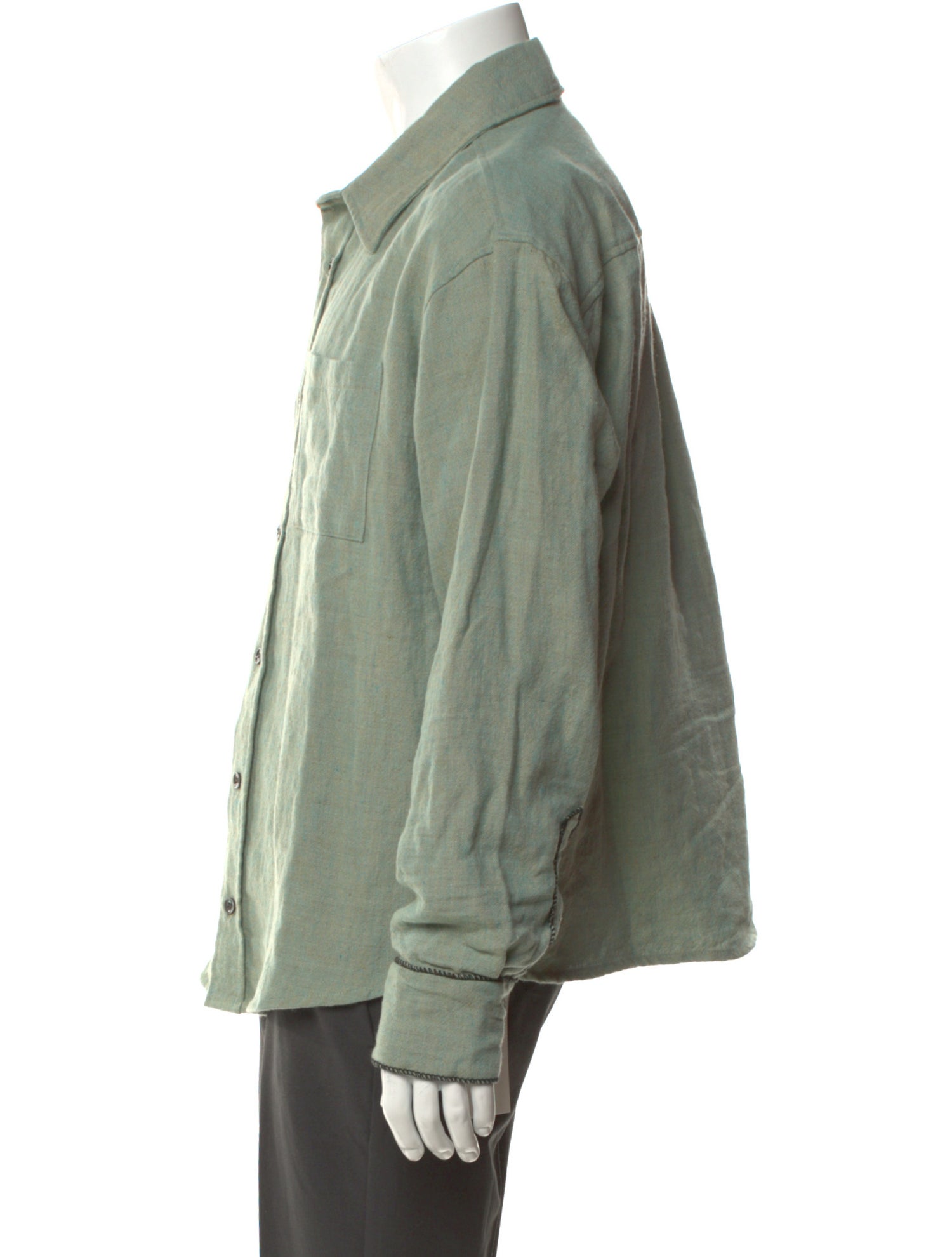 The Elder Statesman Linen Long Sleeve Shirt