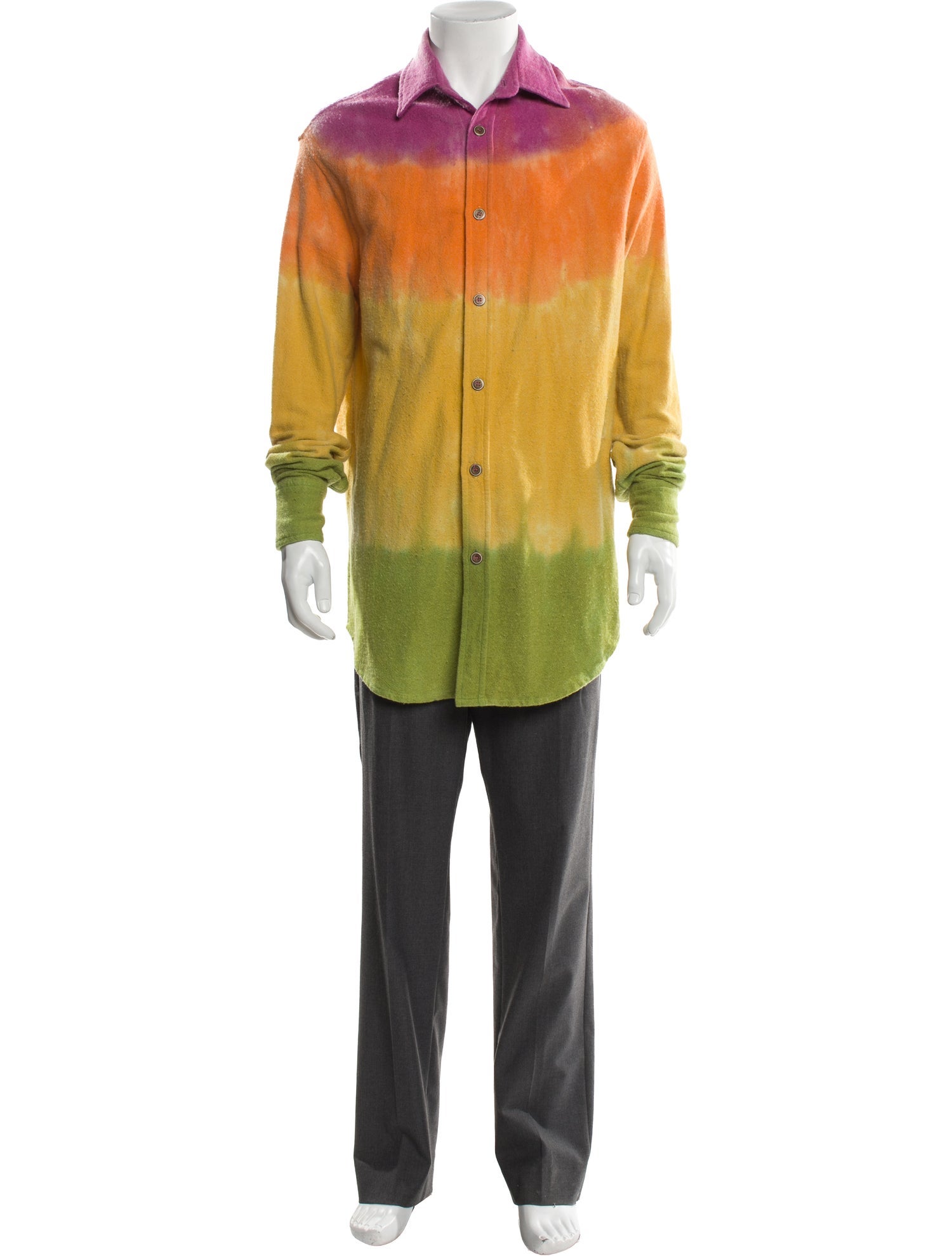 The Elder Statesman Tie-Dye Print Long Sleeve Shirt