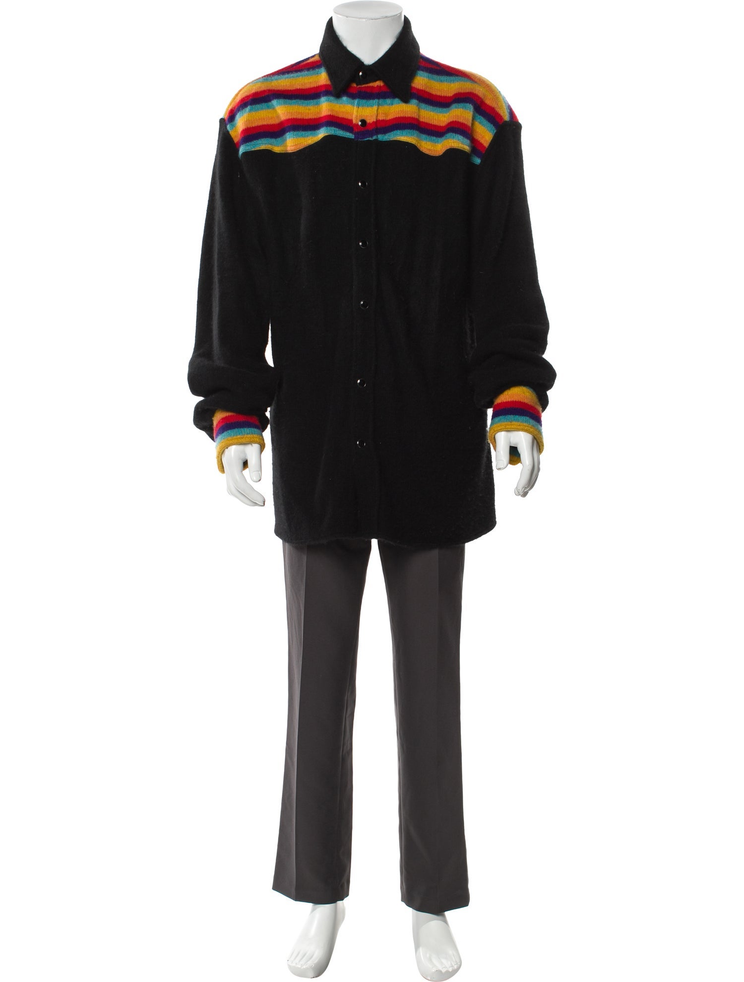 The Elder Statesman Cashmere Striped Cardigan