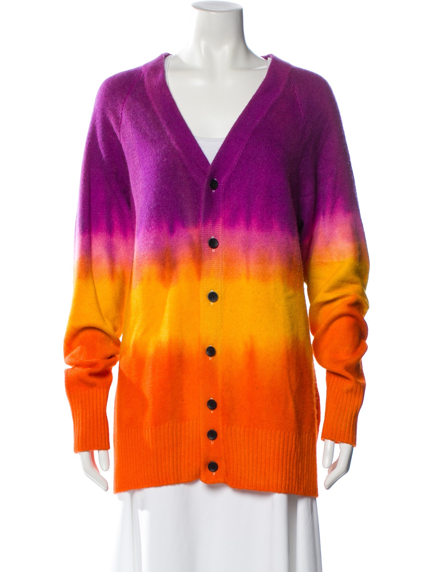 The Elder Statesman Cashmere Tie-Dye Print Cardigan