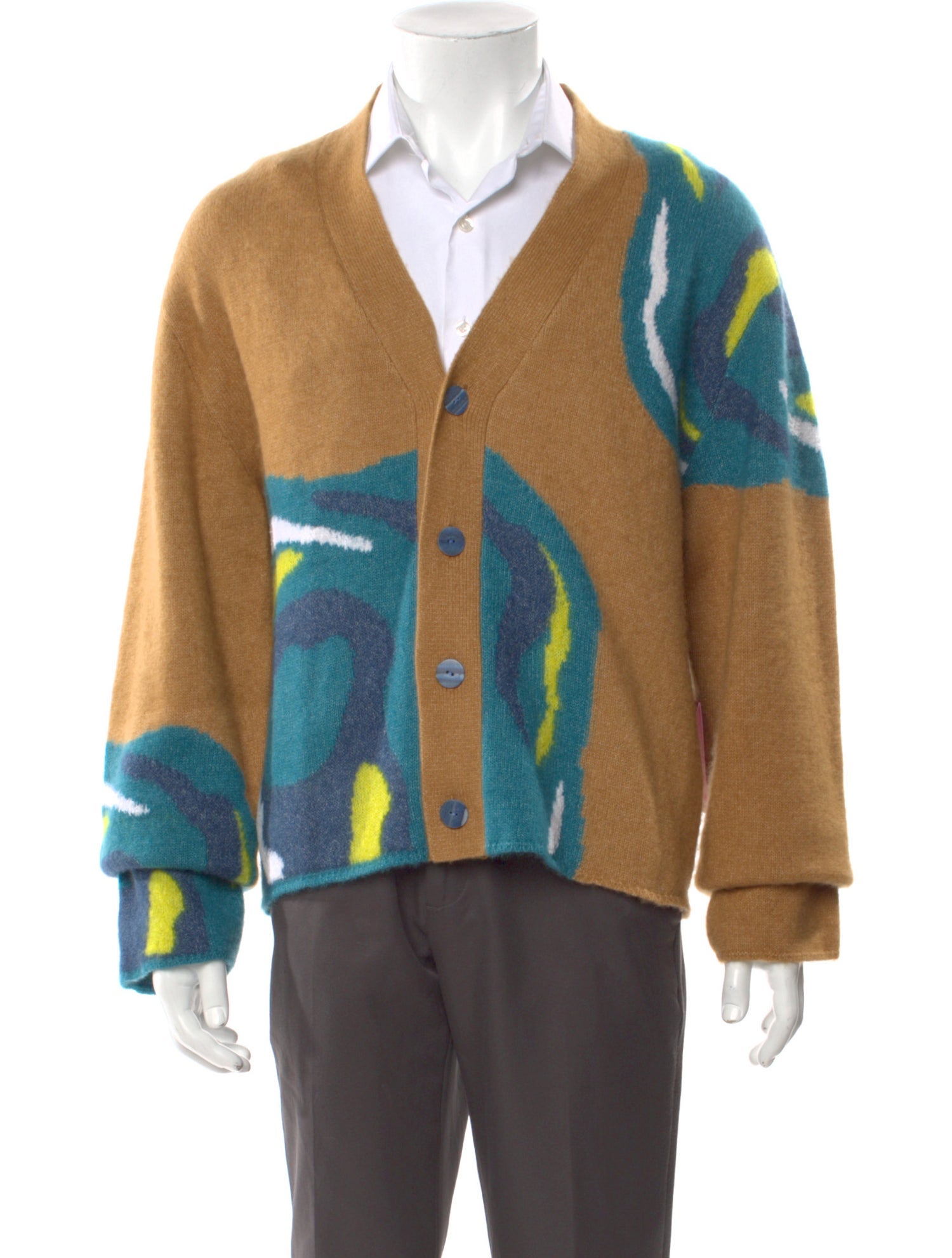 The Elder Statesman Cashmere Tie-Dye Print Cardigan w/ Tags